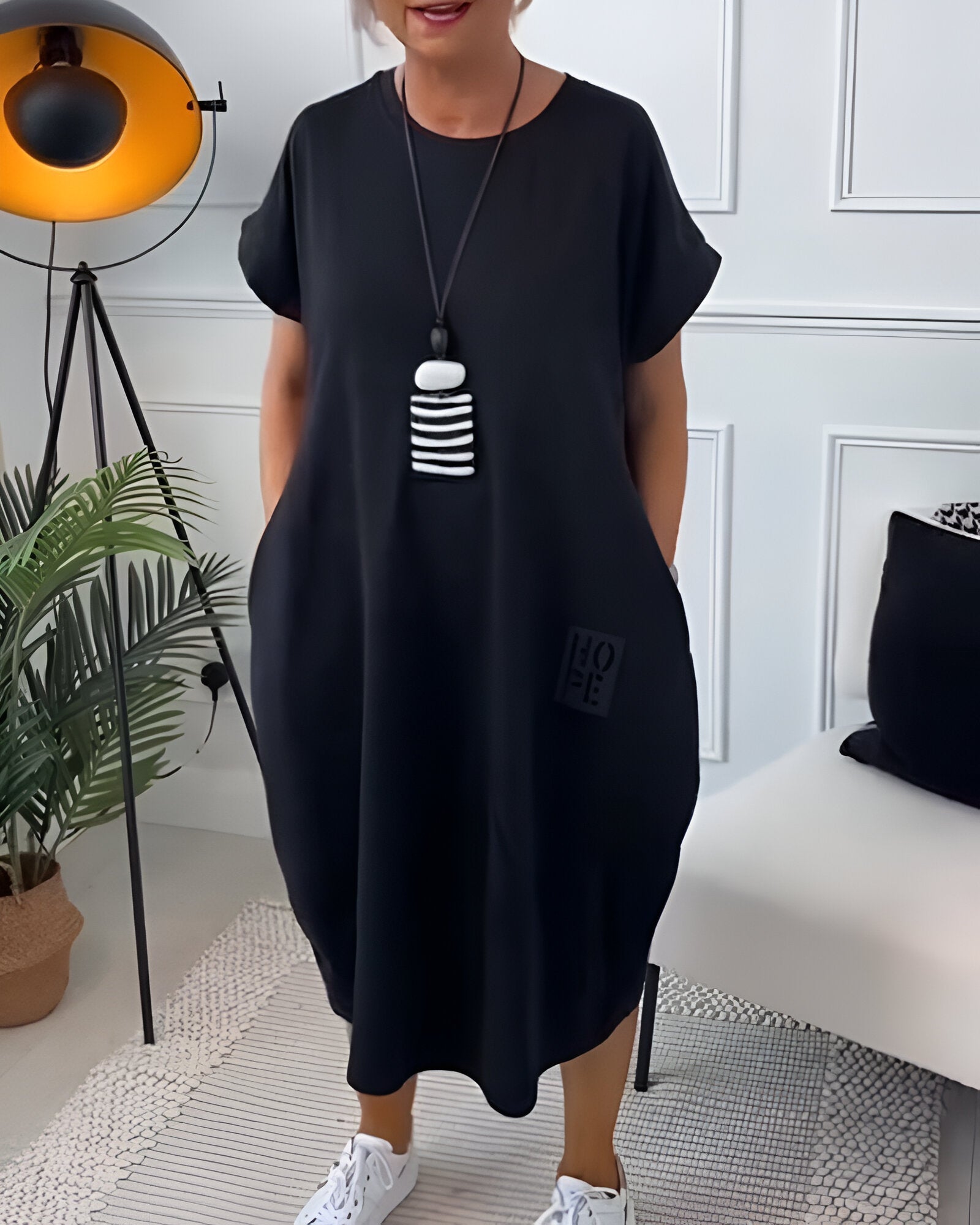 Bessie – Comfy Midi Shirt Dress