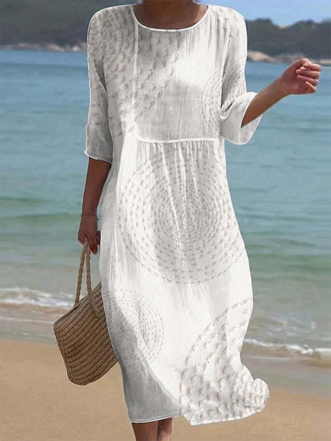 Embroidered casual dress for women.