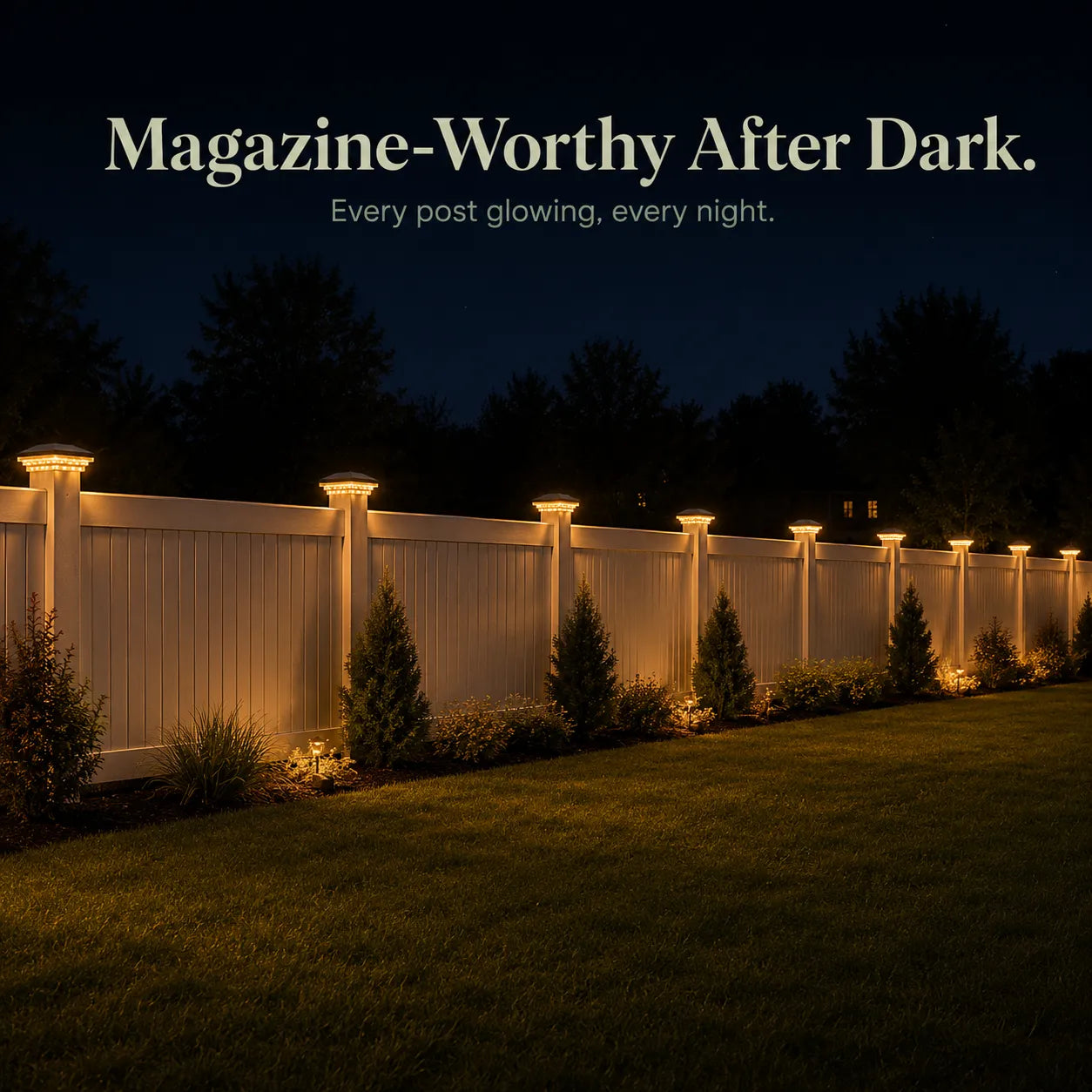 Glowmere – Solar Post Cap Lights Warm White Outdoor (2-Pack)