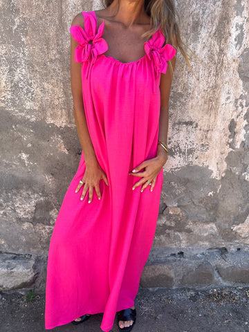 Floral Dress with U-Neckline - Timeless Elegance