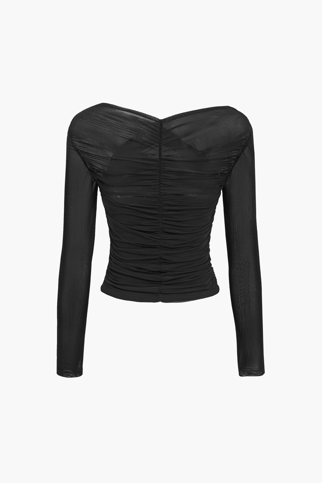 Michelle | Women Ruched Mesh Long Sleeve Top