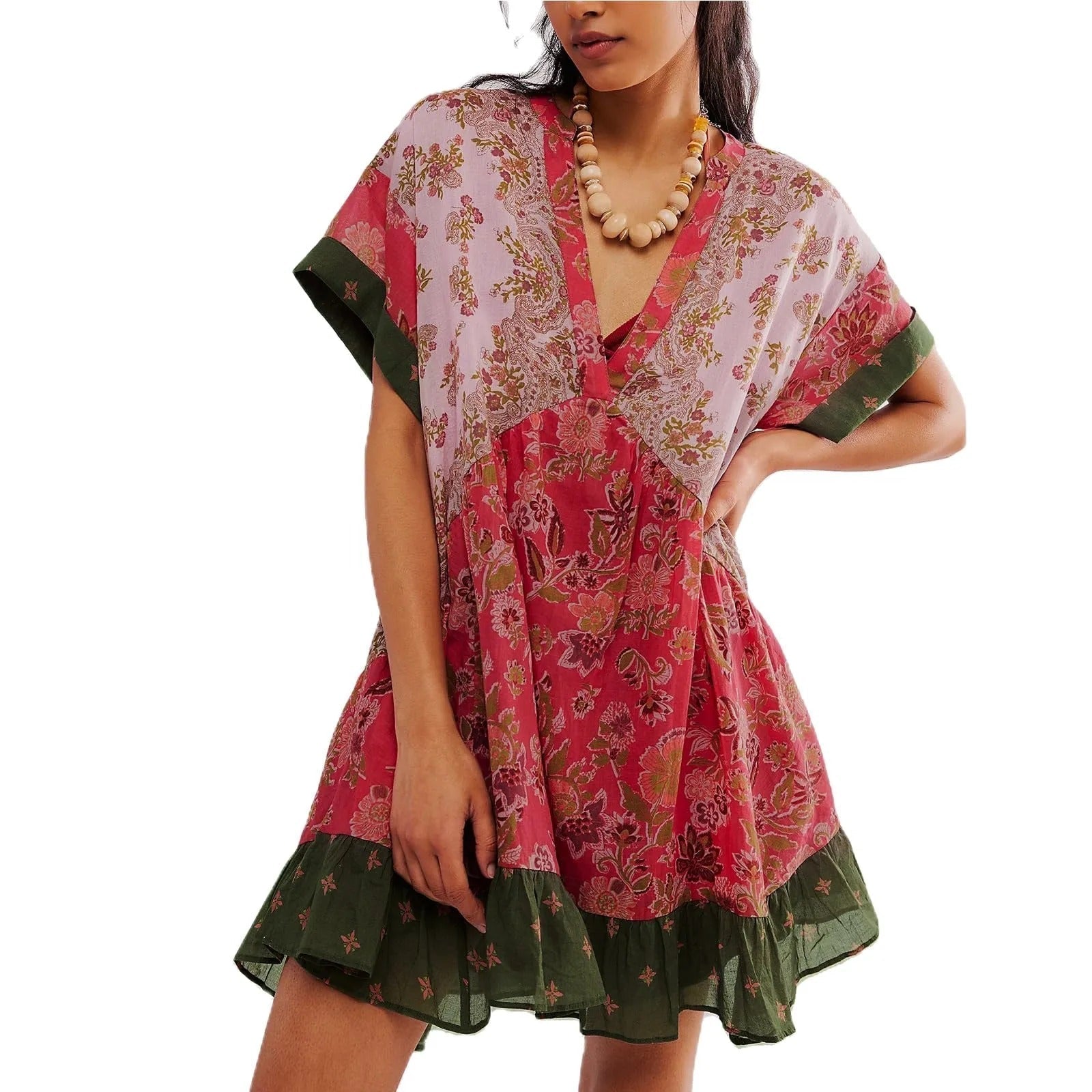 Bohemian Dress V-Neck - Timeless Elegance