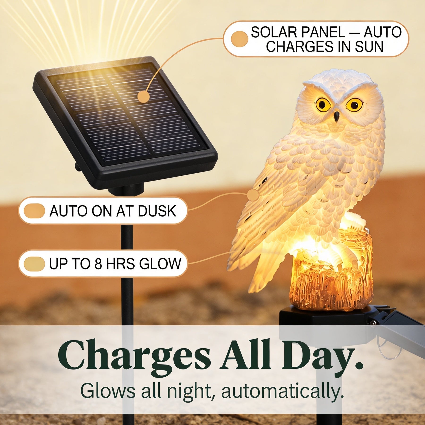 Lumora – Solar Owl Garden Light