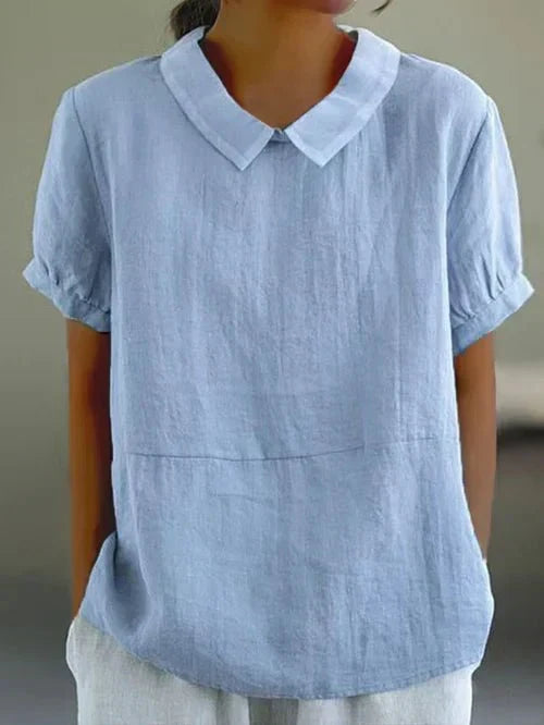 Sophie | Women’s Linen Peter Pan Collar Blouse
