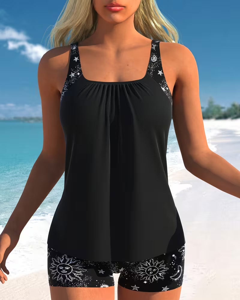Tankini Soltryck Boyshorts