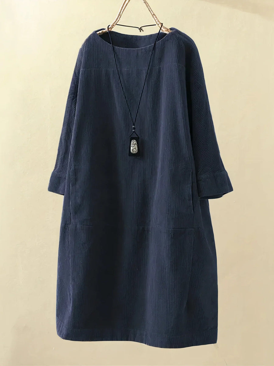 Alexis - Vintage Corduroy Relaxed Dress
