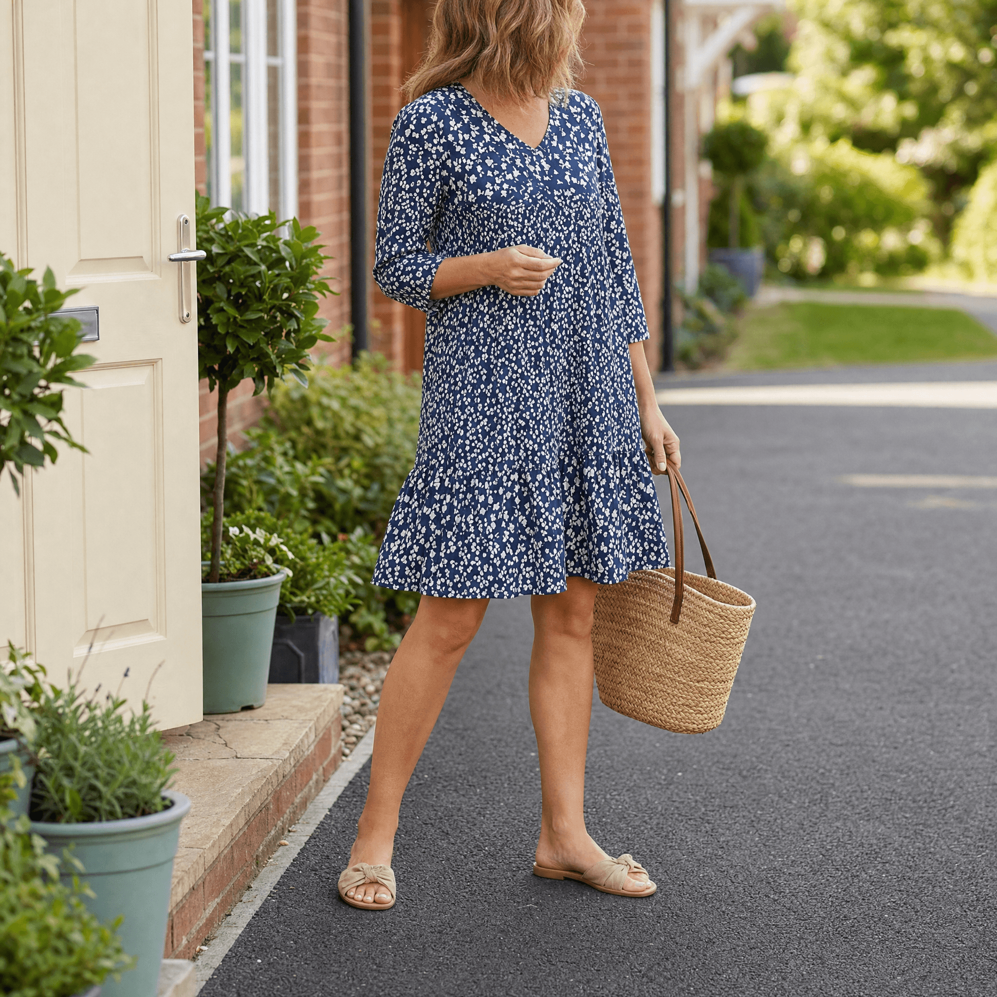 Bellora – Breezy Floral Midi Dress with Ruffle Hem