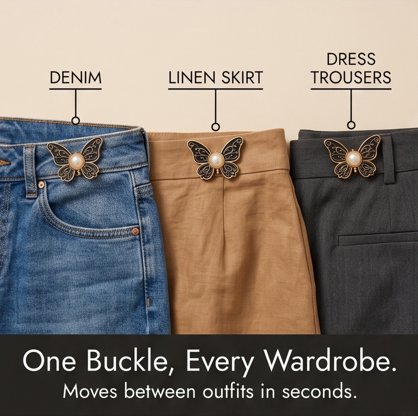 Belluna – Detachable Butterfly Waist Buckle for Loose Jeans