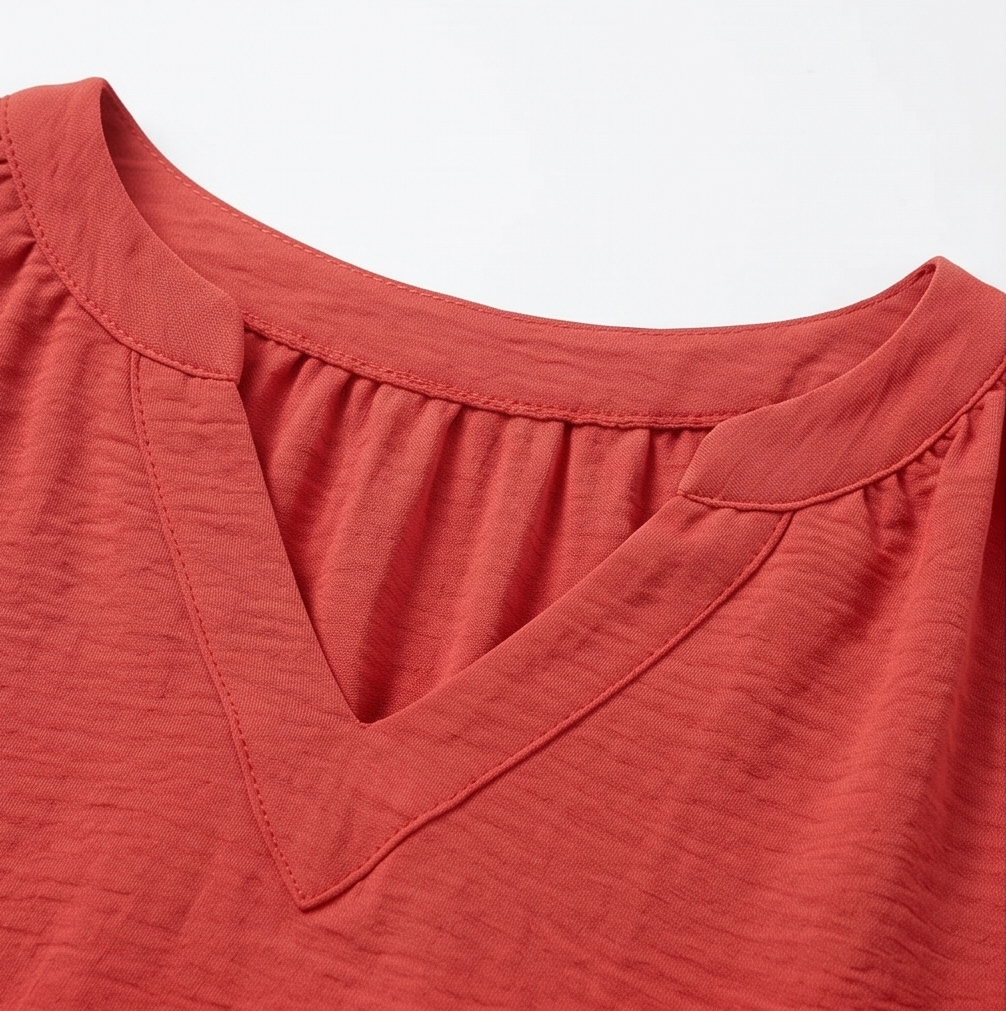 Belvora – Lantern Sleeve V-Neck Blouse
