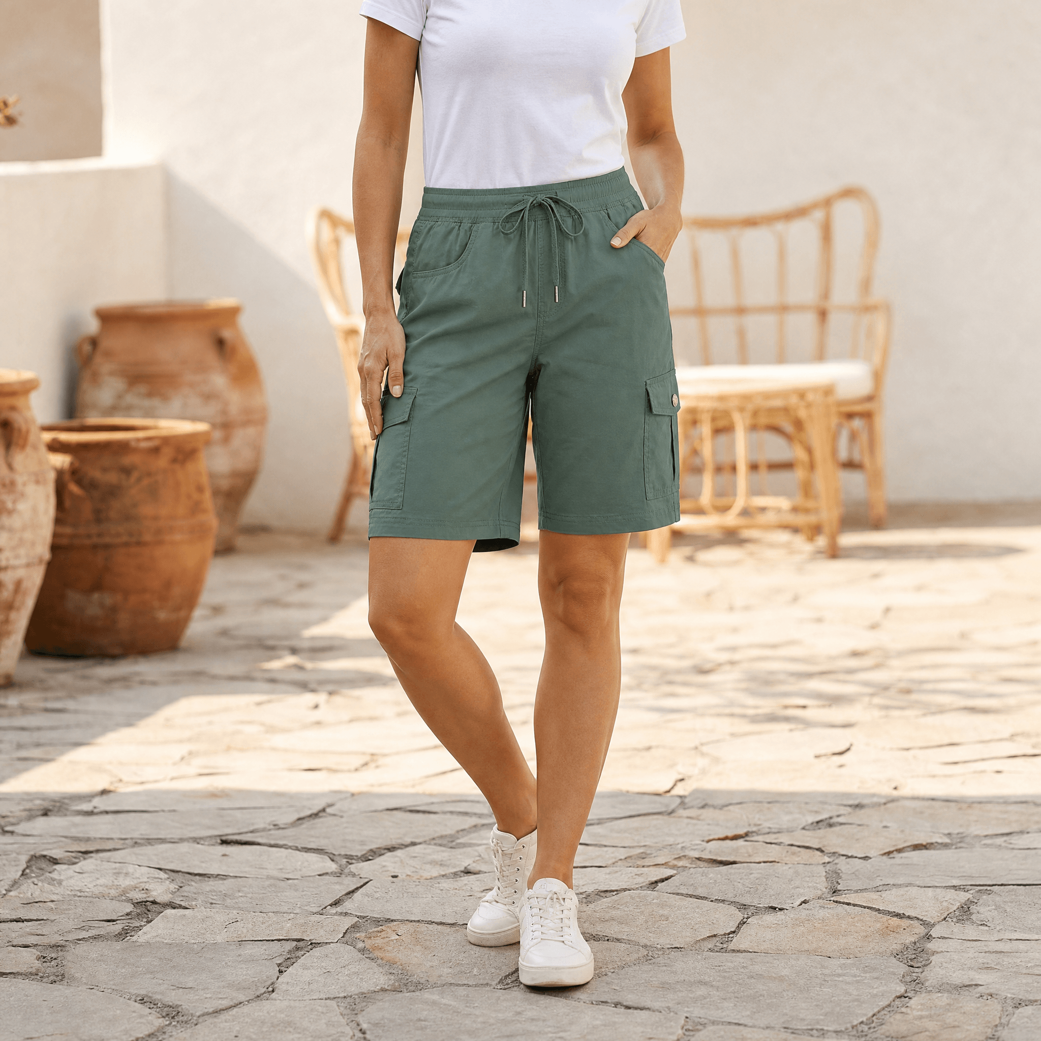 Bermuella – Women's Quick-Dry Cargo Shorts with 6 Pockets