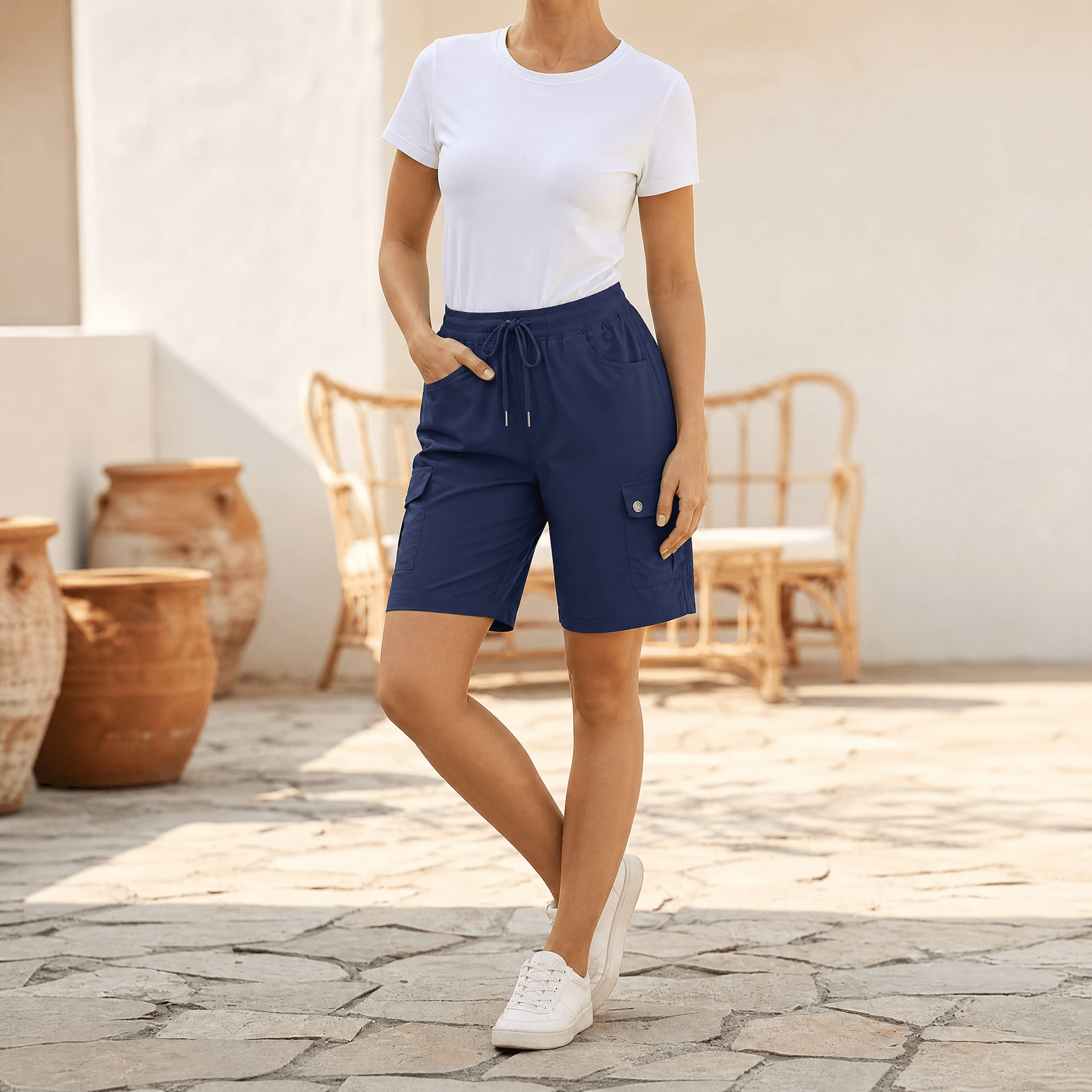 Bermuella – Women's Quick-Dry Cargo Shorts with 6 Pockets