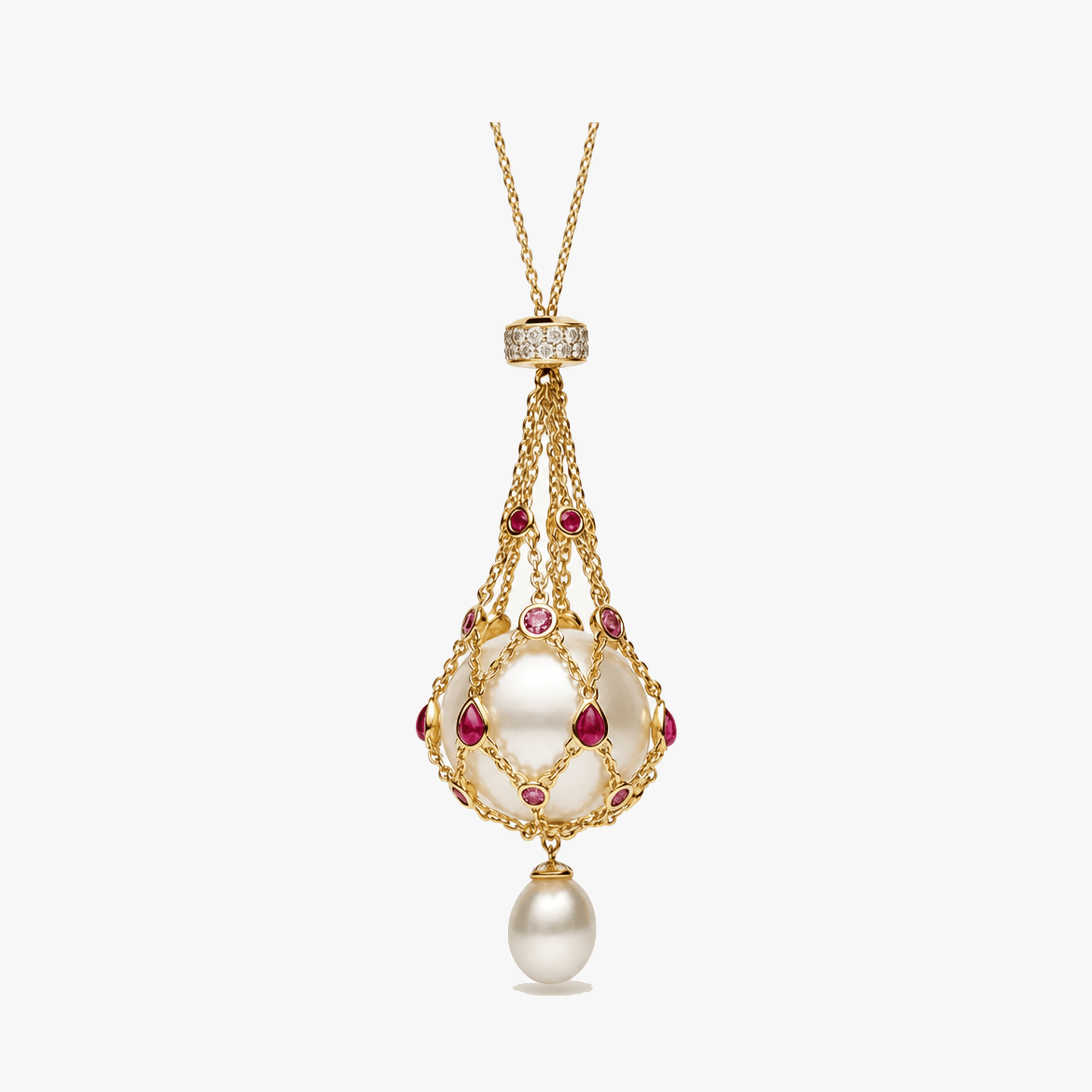 Lunara – Pearl & Gemstone Lavalier Pendant Necklace
