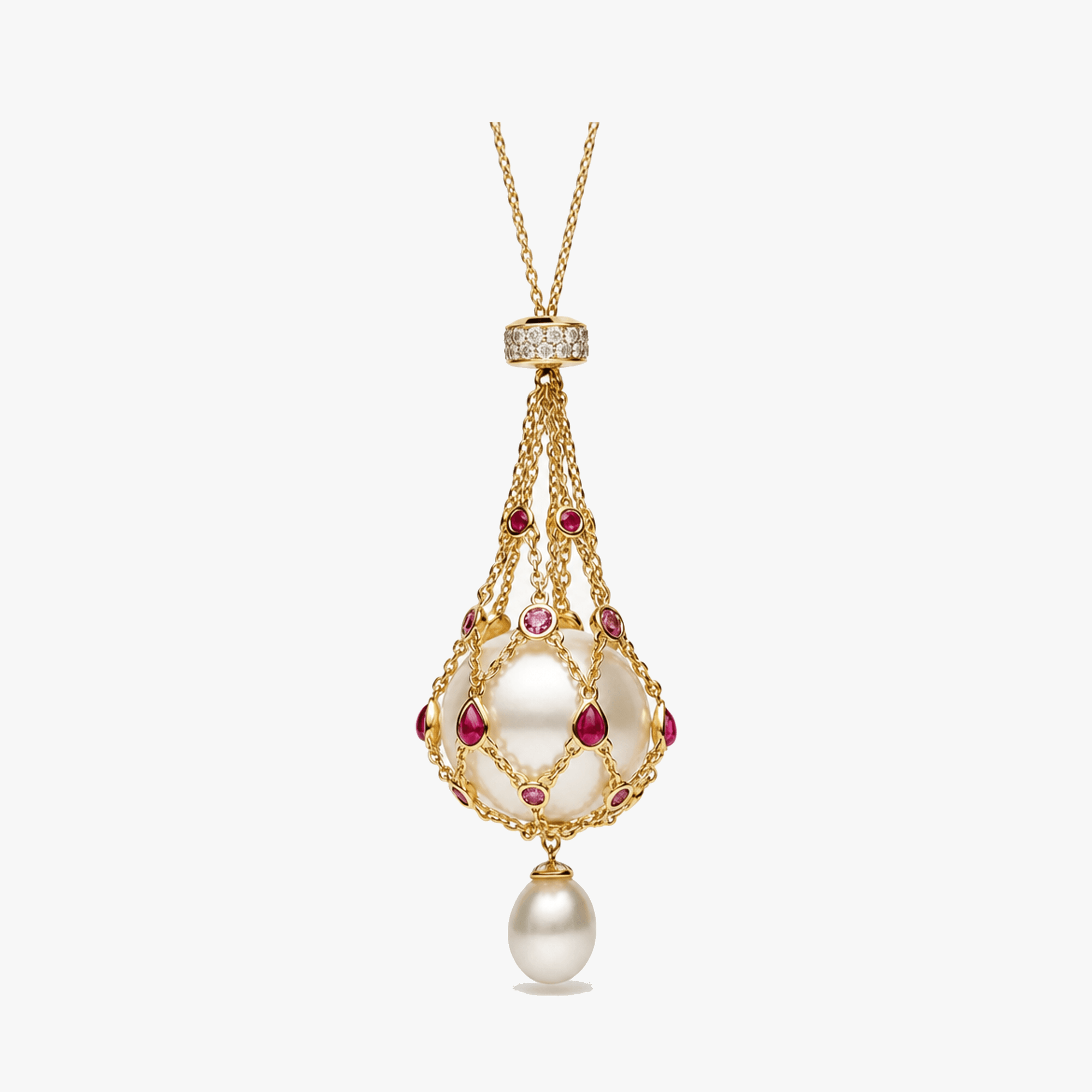Lunara – Pearl & Gemstone Lavalier Pendant Necklace