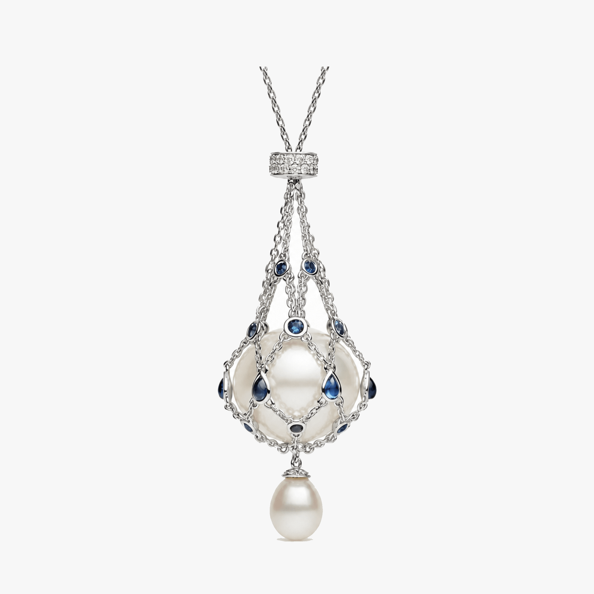 Lunara – Pearl & Gemstone Lavalier Pendant Necklace