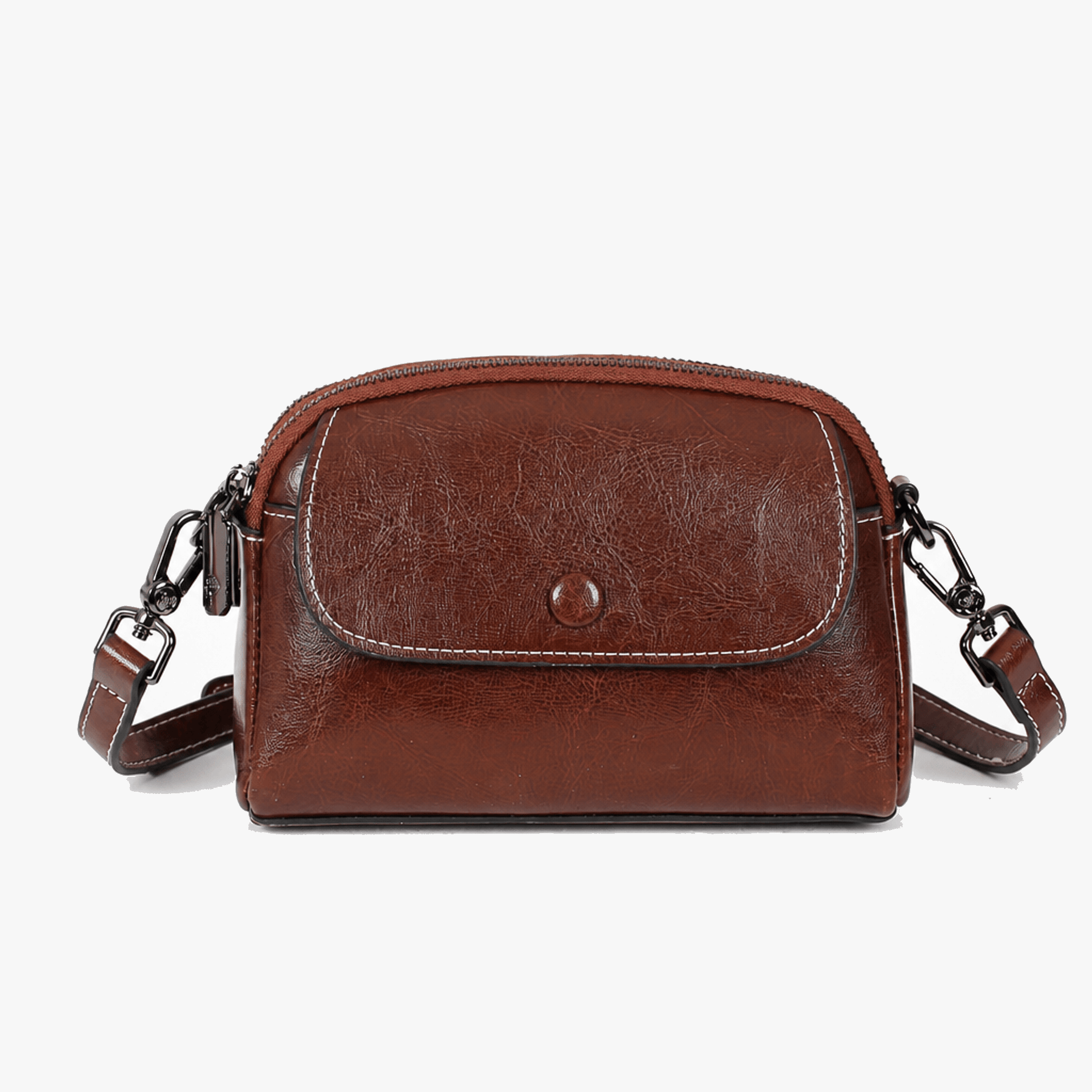 Bellana – Glossy Genuine Leather Shoulder Bag for Women