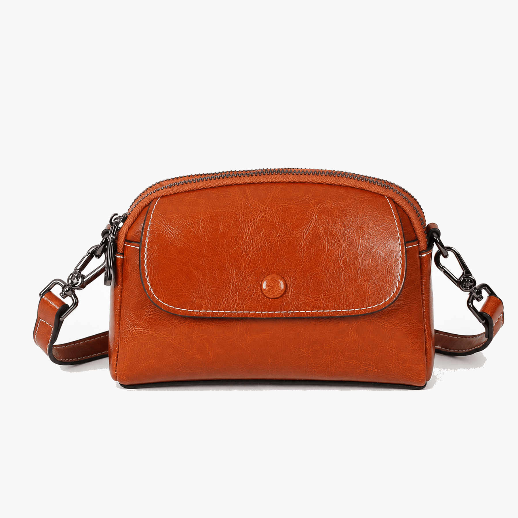 Bellana – Glossy Genuine Leather Shoulder Bag for Women