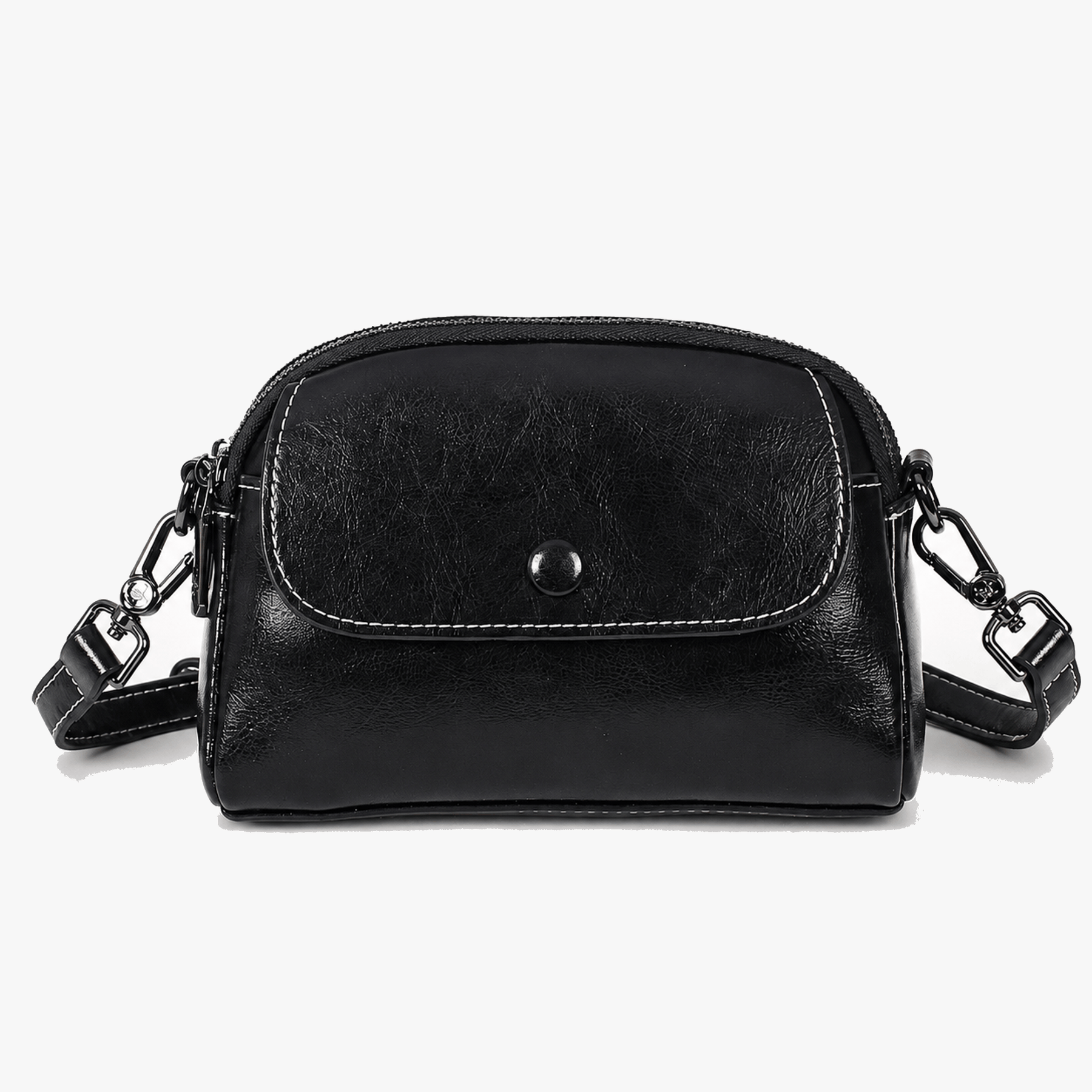 Bellana – Glossy Genuine Leather Shoulder Bag for Women