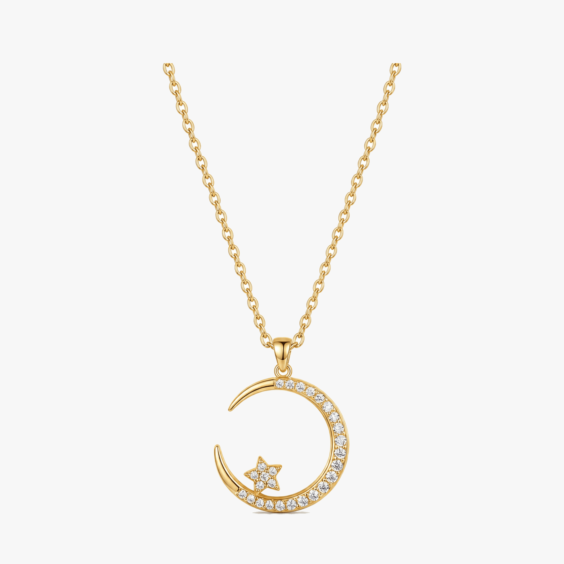 Lunara - Crystal Moon Pendant Necklace