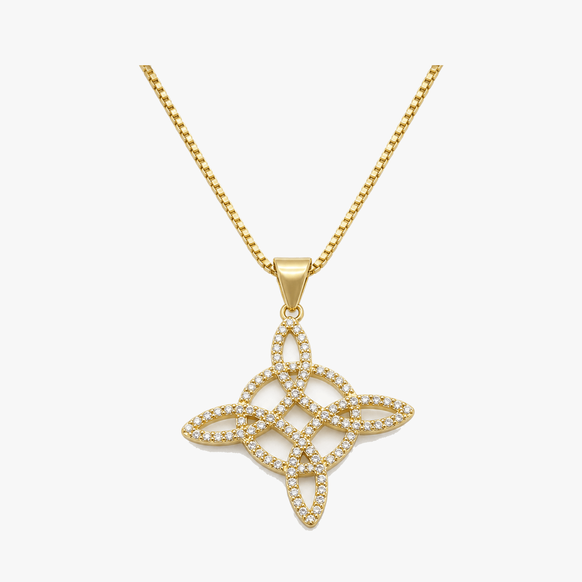 Elowen – Crystal Celtic Knot Necklace