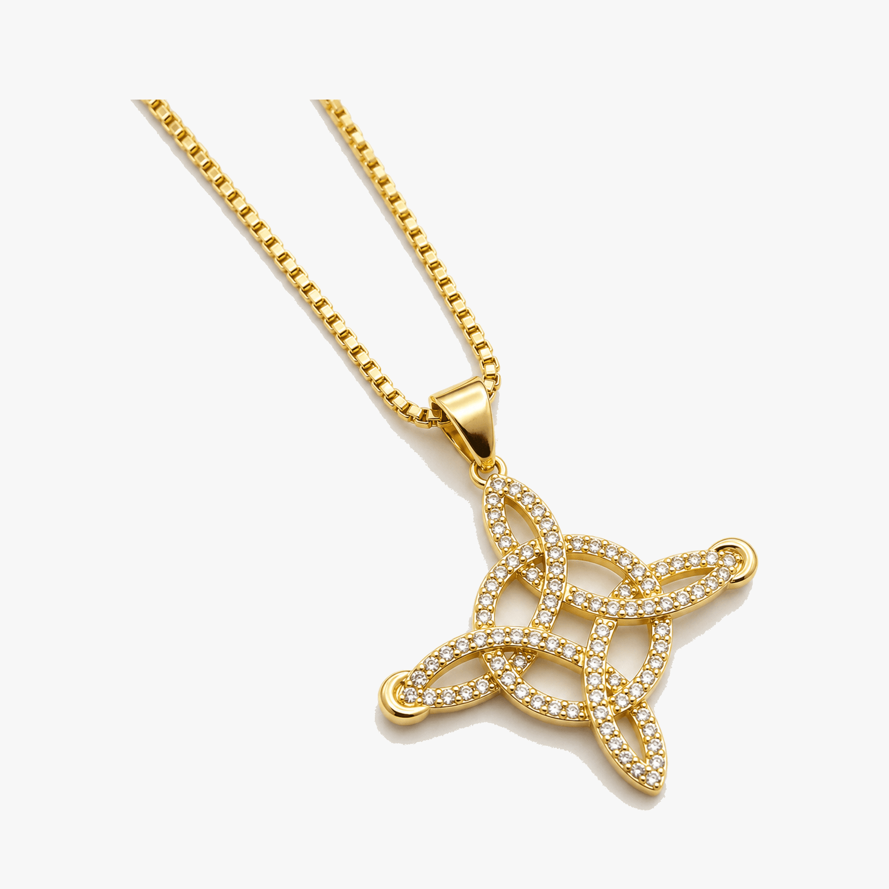Elowen – Crystal Celtic Knot Necklace