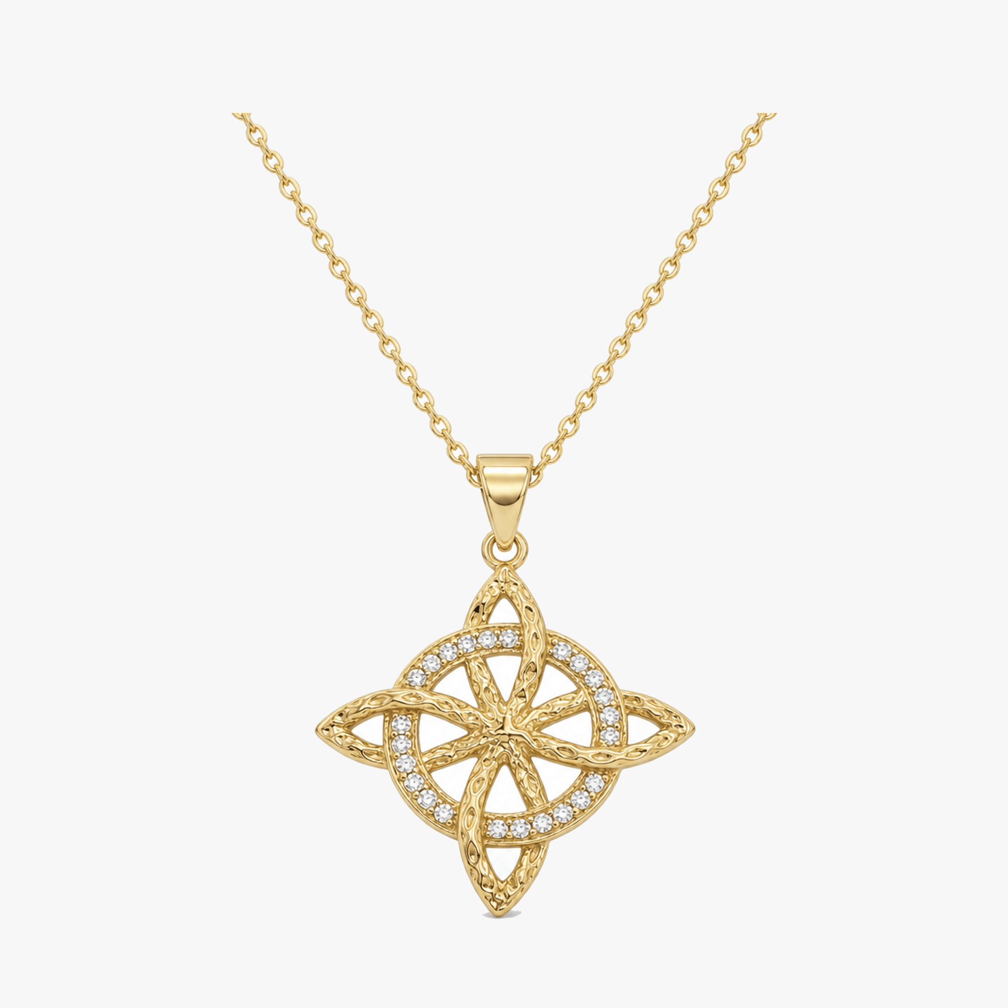 Elowen – Crystal Celtic Knot Necklace