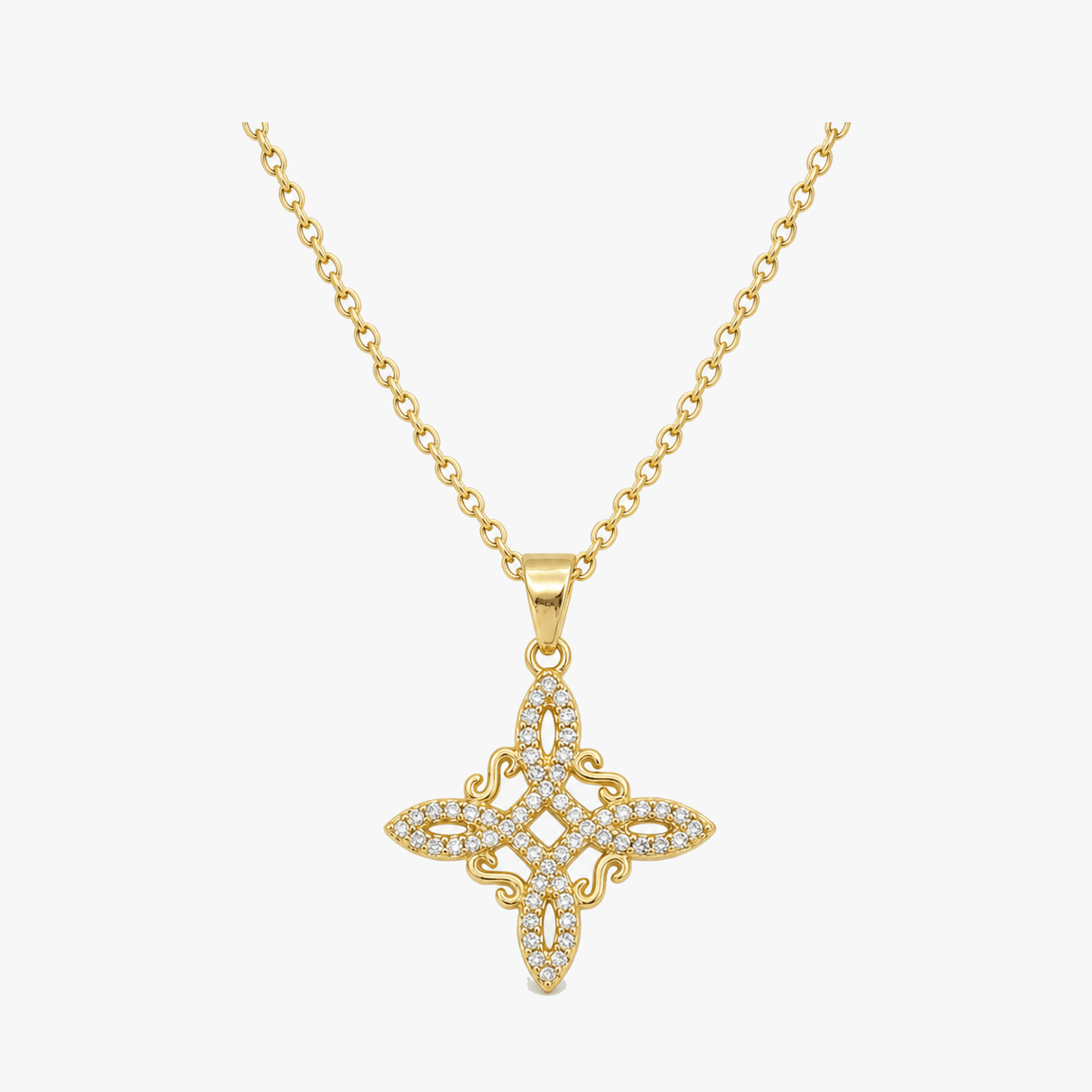Elowen – Crystal Celtic Knot Necklace