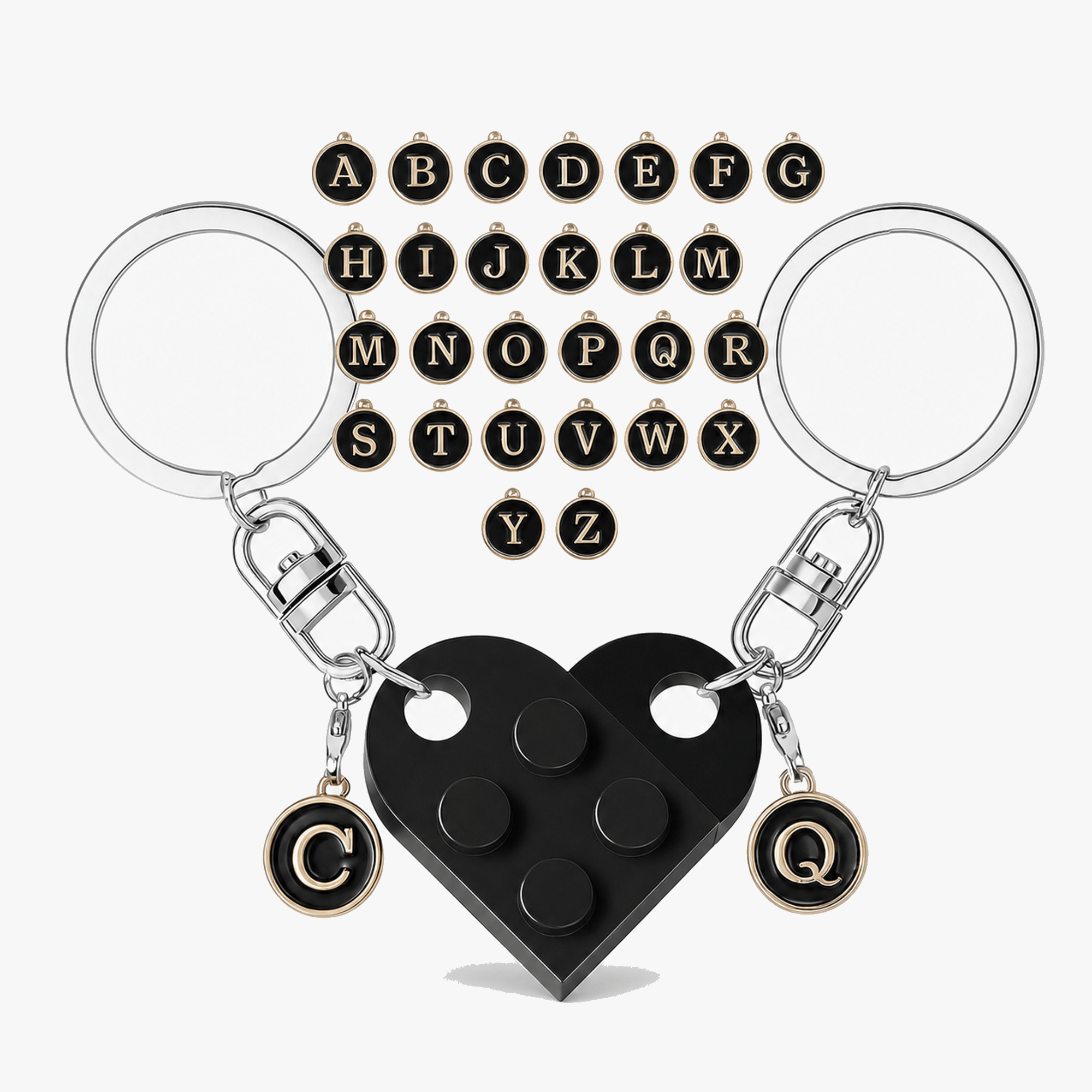 Loveclick – Matching Heart Keychain Set with Initials