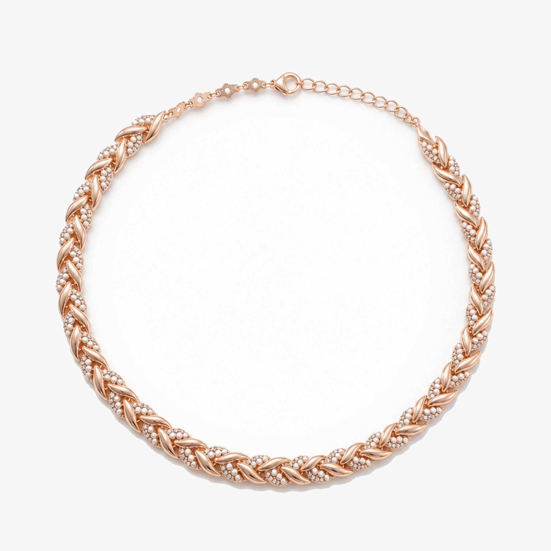Levara - Sparkling Leaf Link Necklace and Bracelet Set
