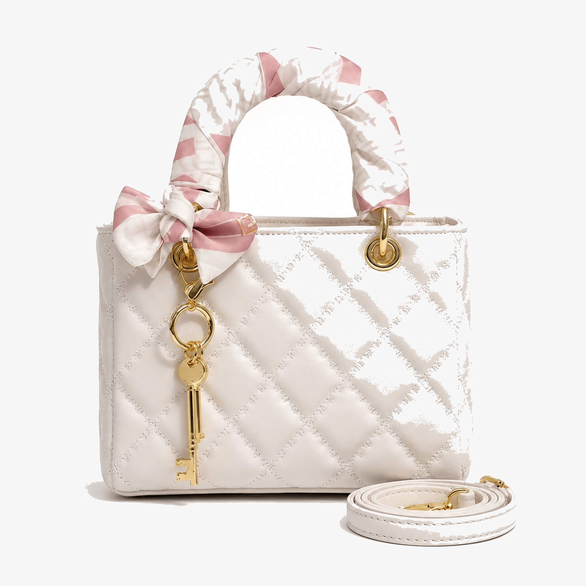 Belaire – Quilted Handbag with Silk Scarf Handles