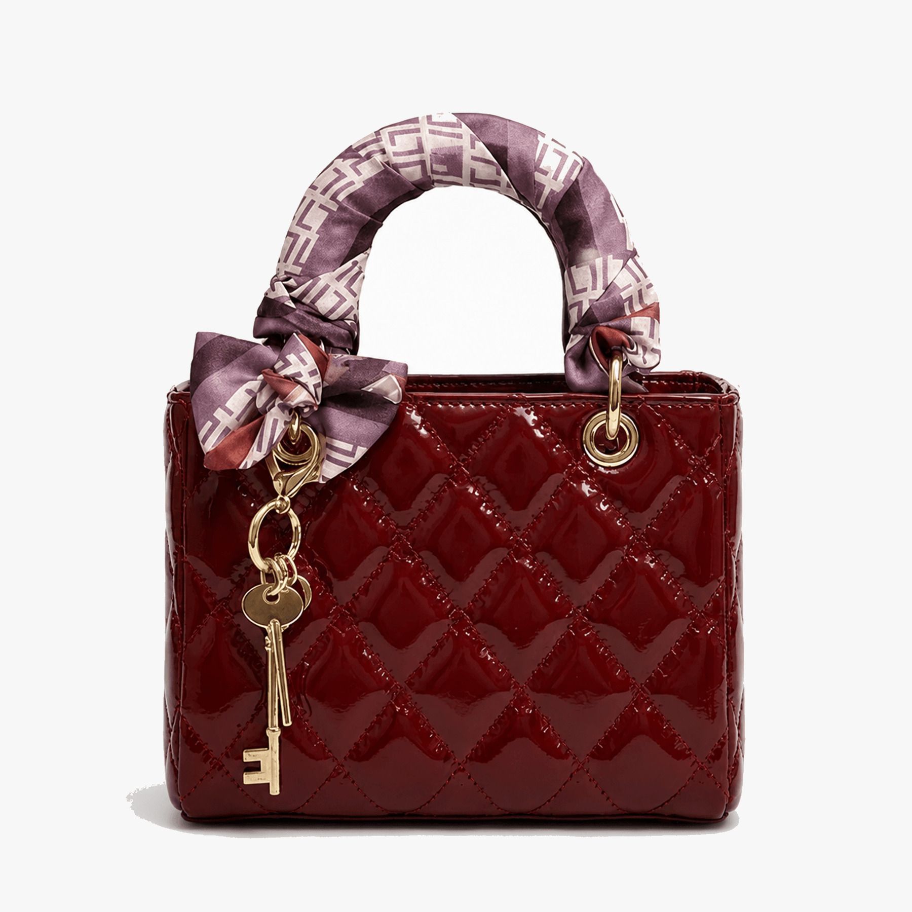 Belaire – Quilted Handbag with Silk Scarf Handles