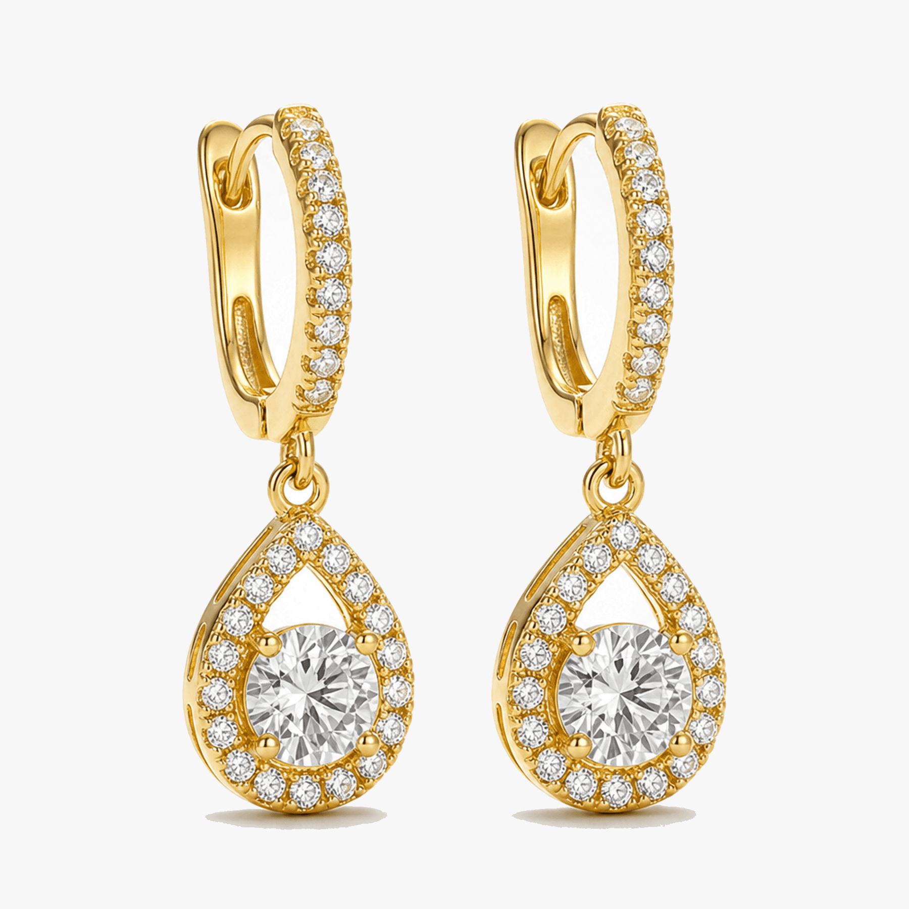 Lumiere – Crystal teardrop dangle hoop earrings