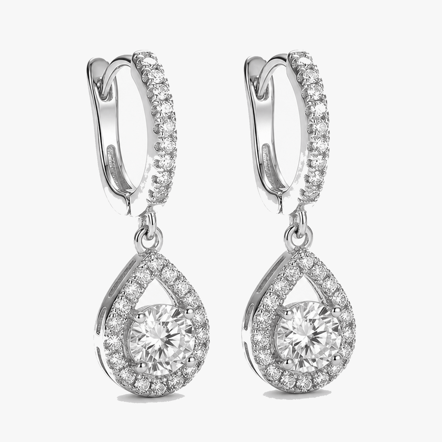 Lumiere – Crystal teardrop dangle hoop earrings