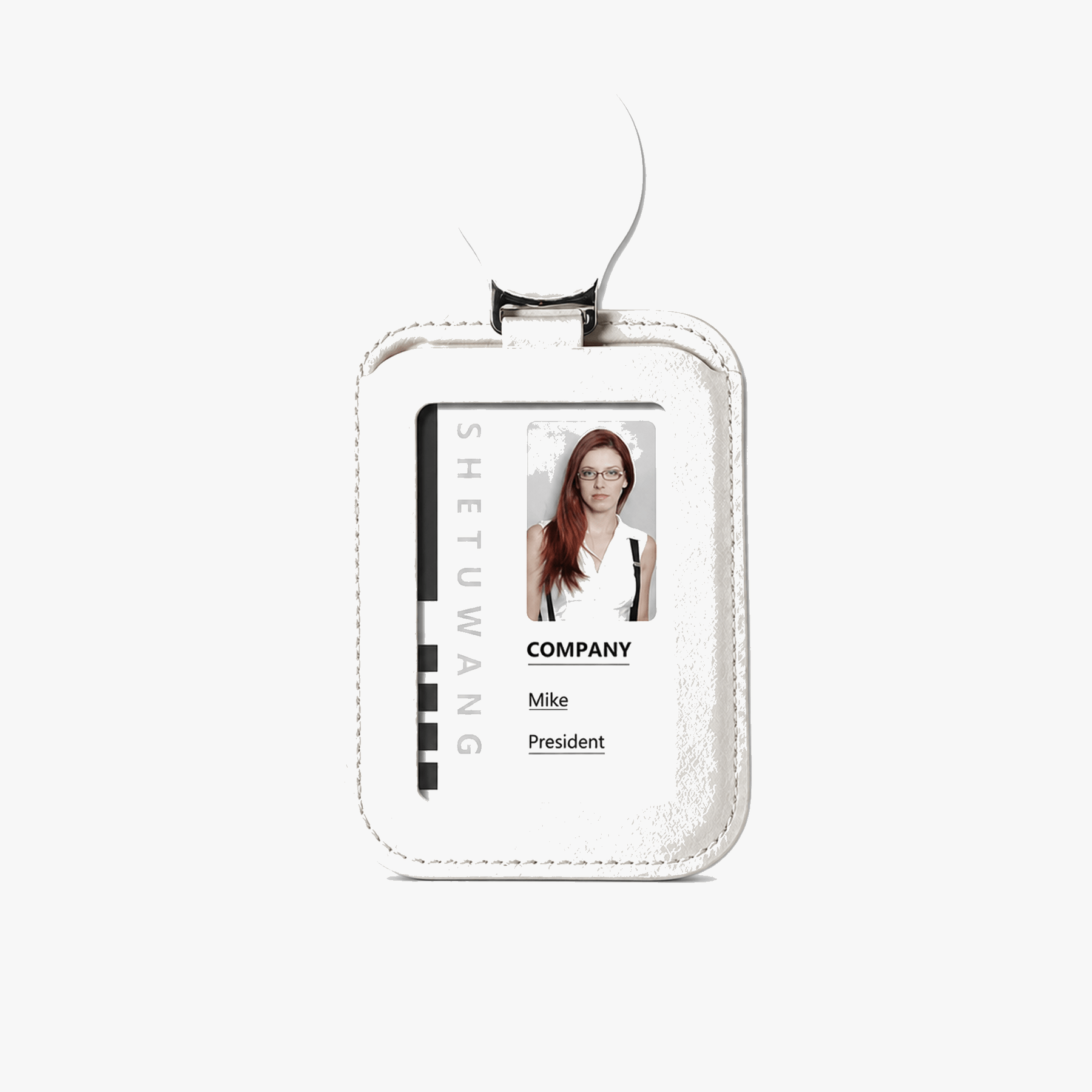 Carden – Retractable faux leather badge holder