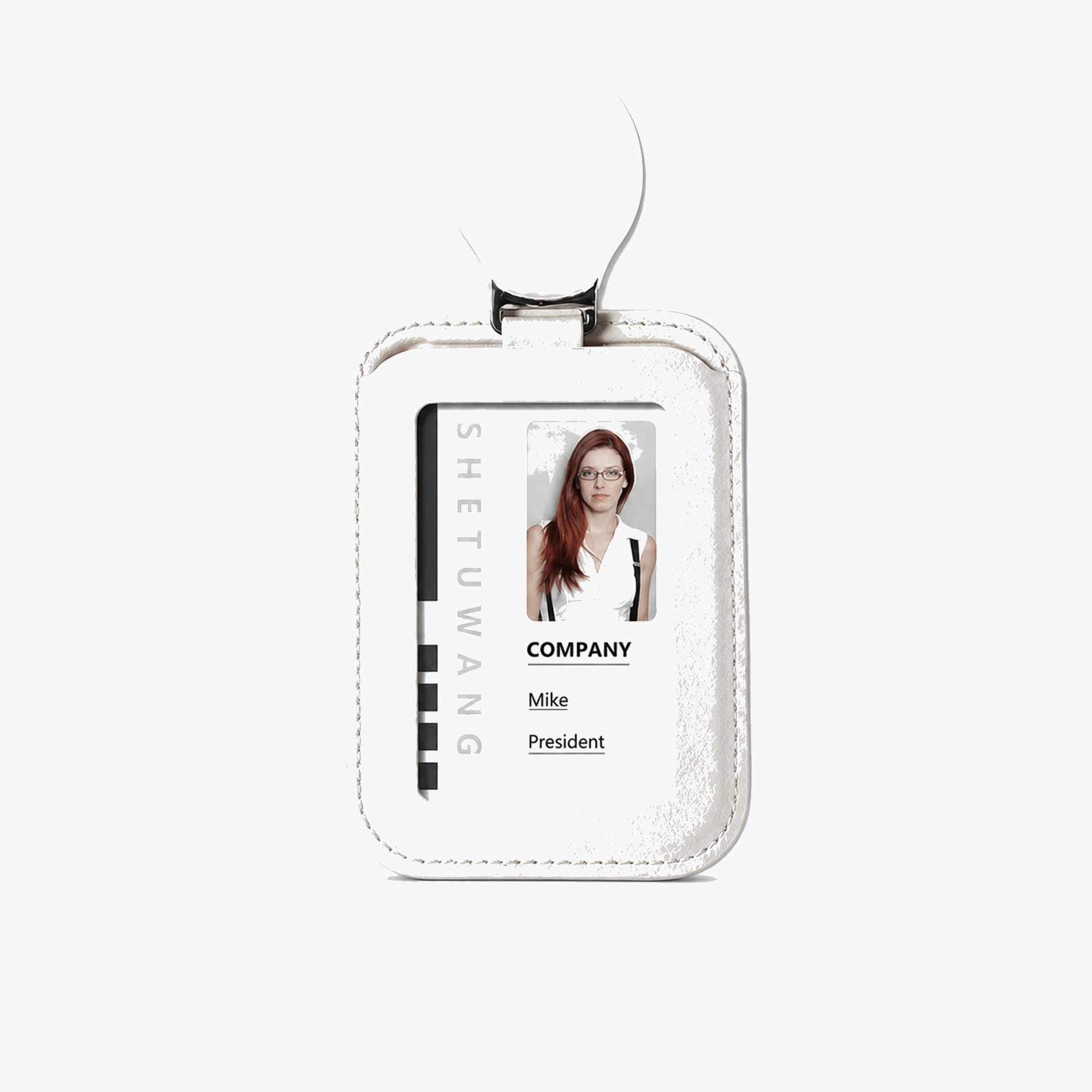 Carden – Retractable faux leather badge holder