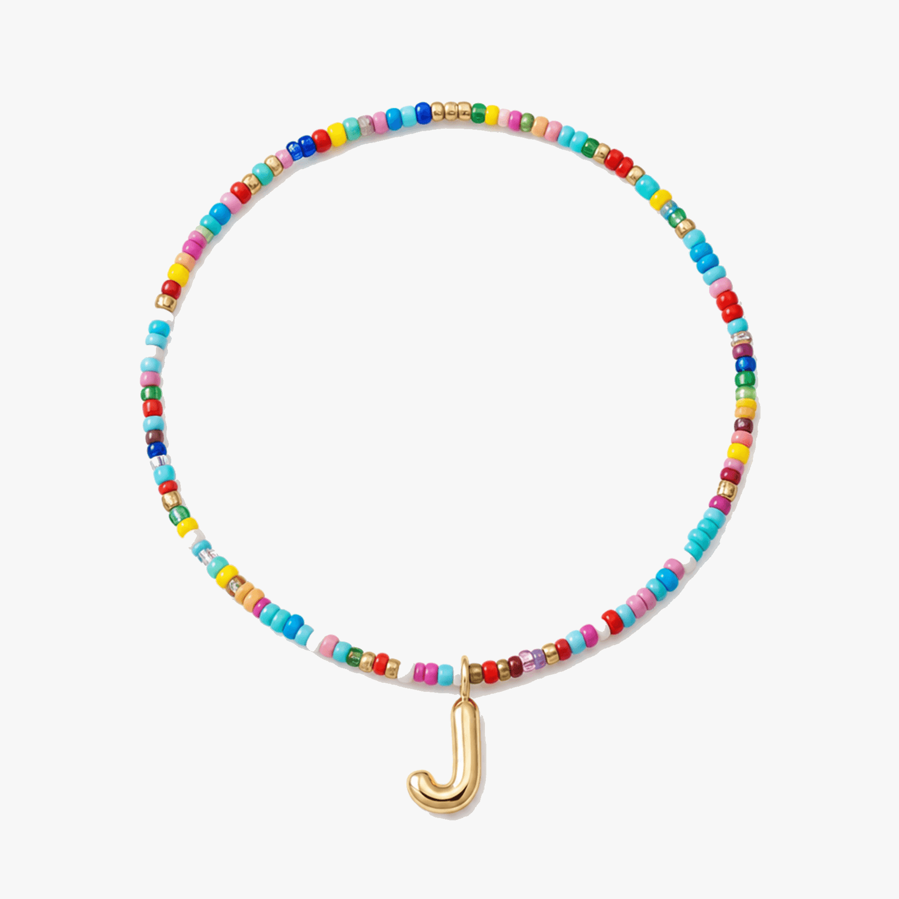 Liora – Colorful Beaded Initial Necklace