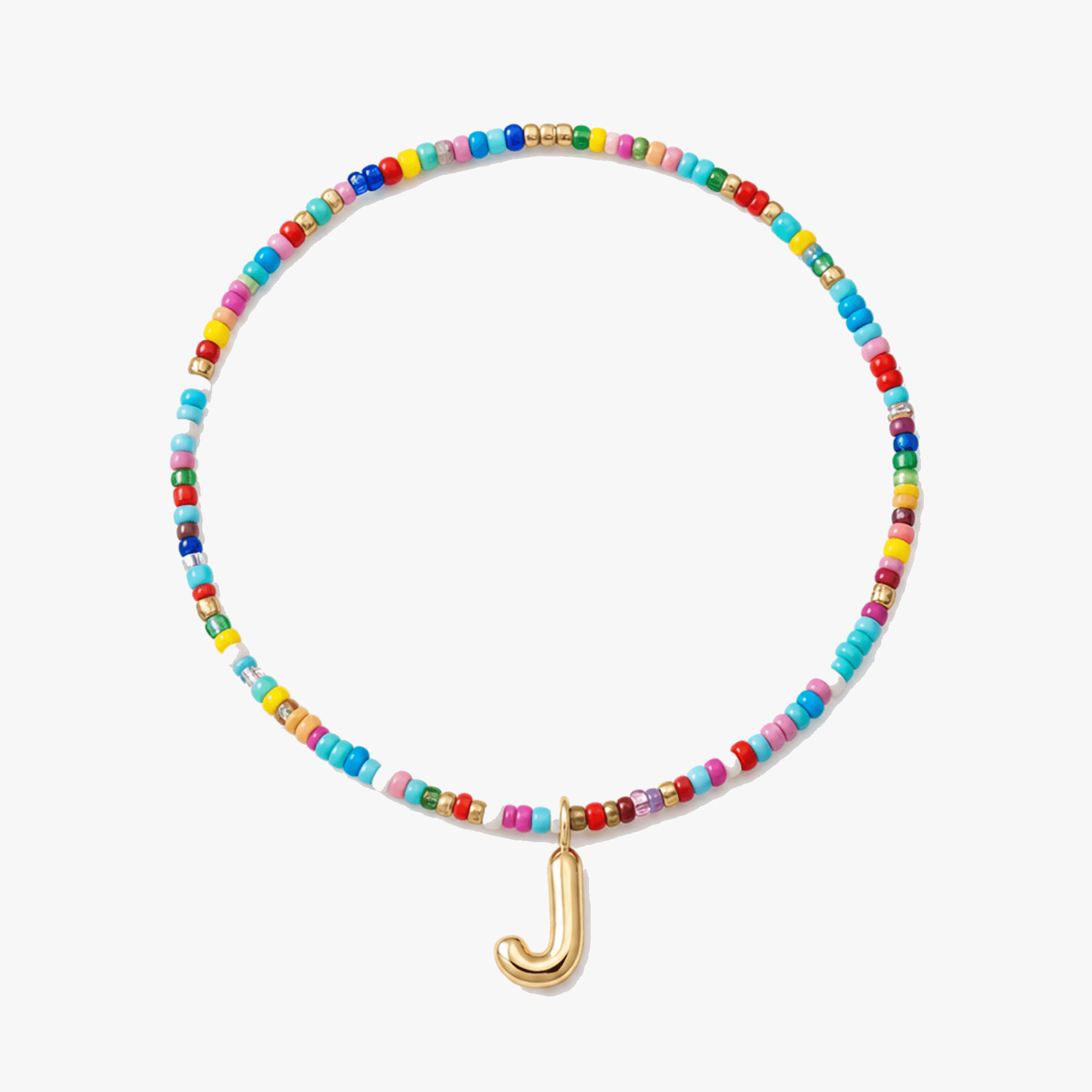 Liora – Colorful Beaded Initial Necklace