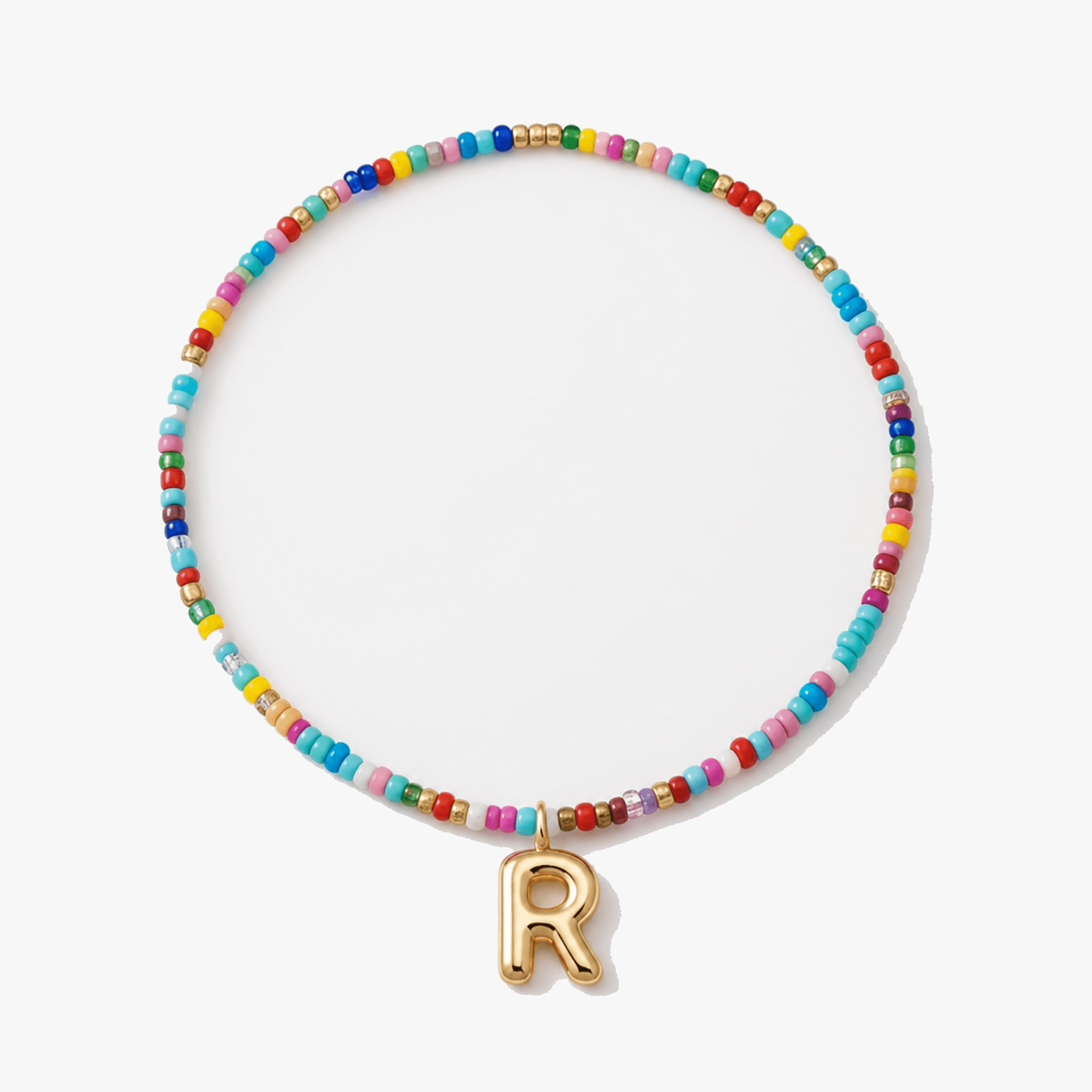 Liora – Colorful Beaded Initial Necklace