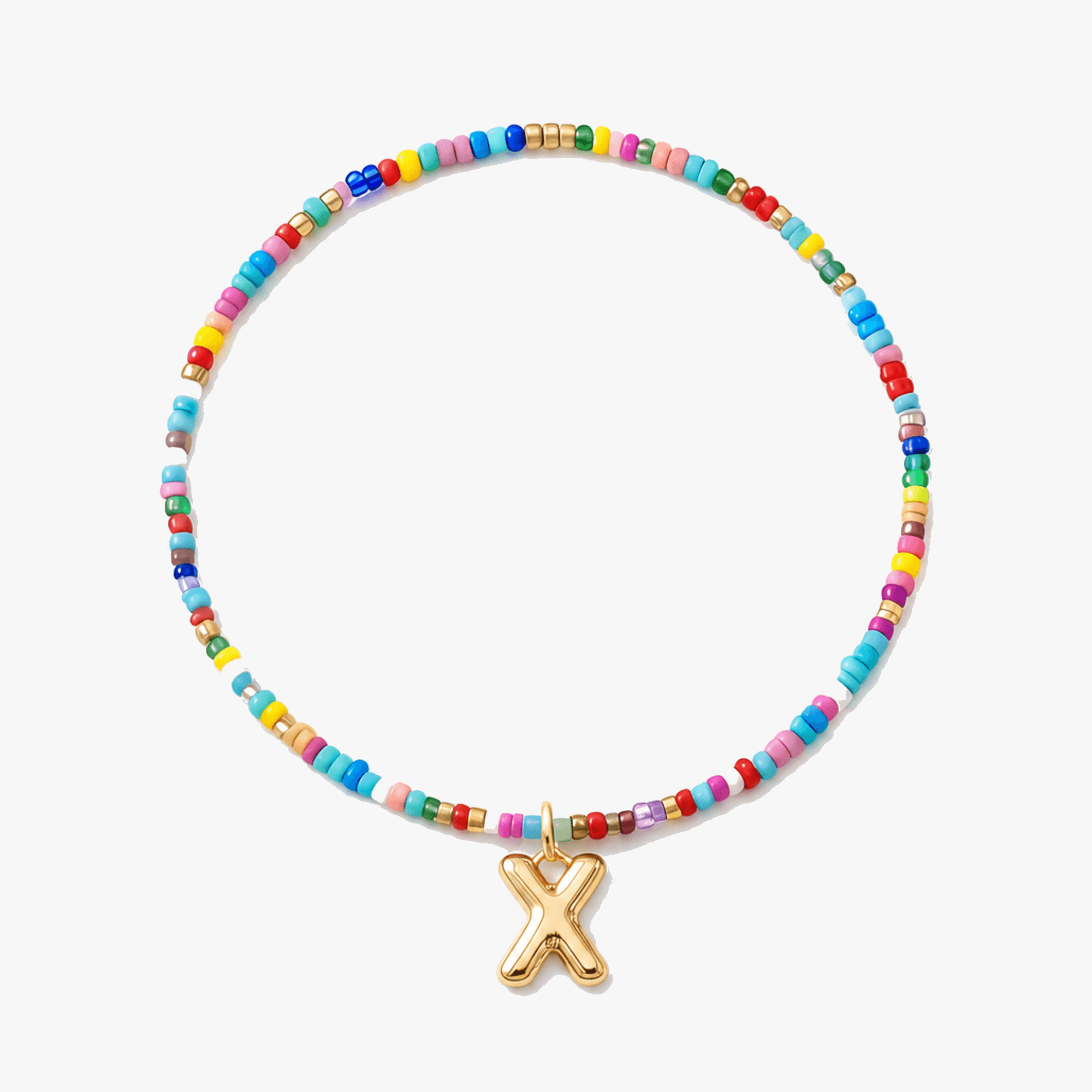 Liora – Colorful Beaded Initial Necklace