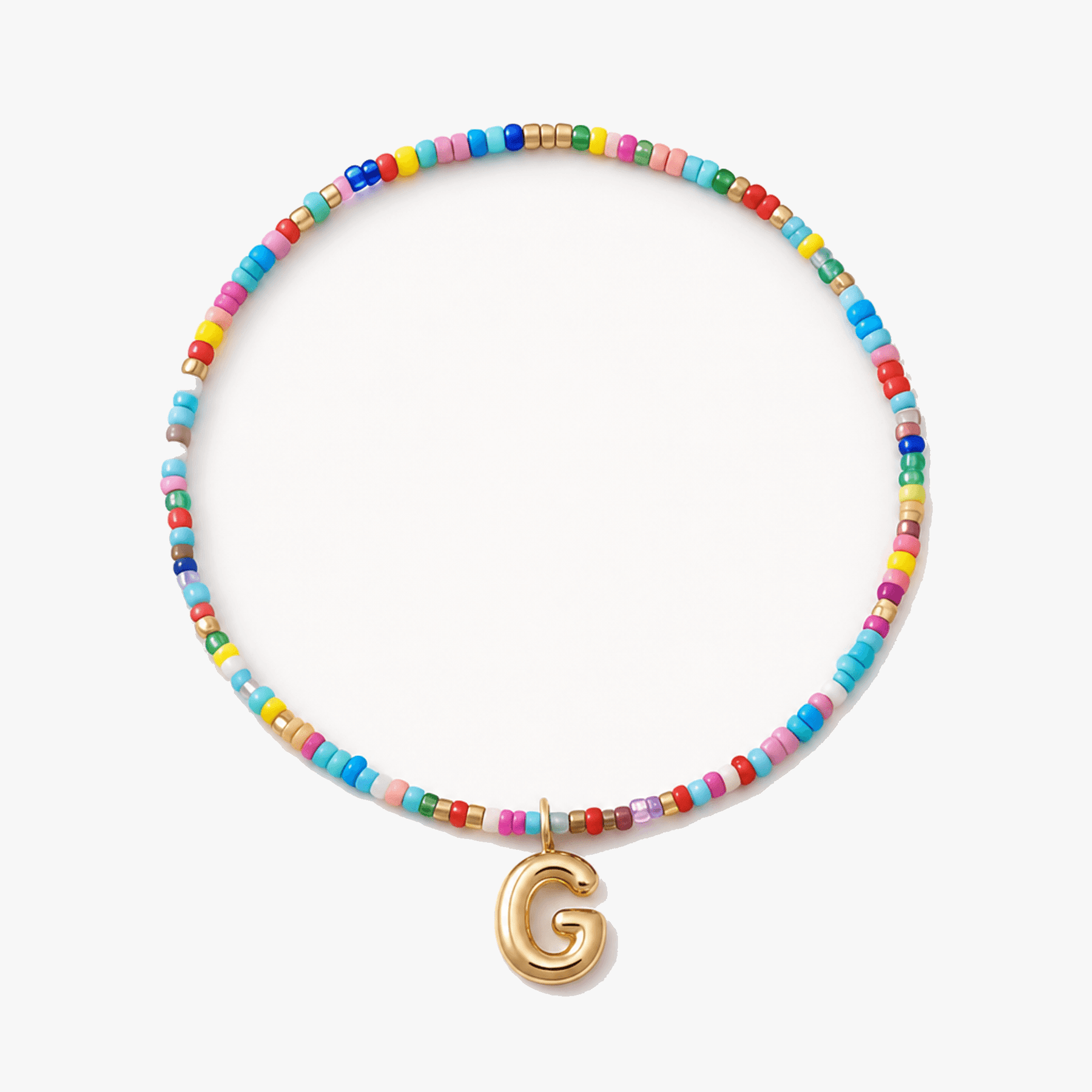 Liora – Colorful Beaded Initial Necklace
