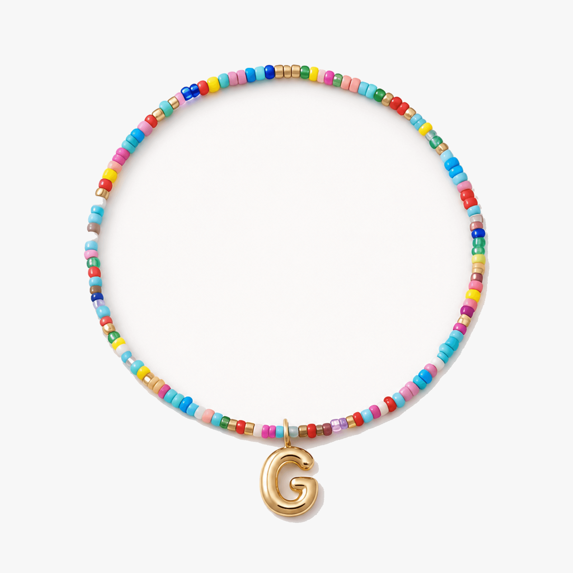 Liora – Colorful Beaded Initial Necklace
