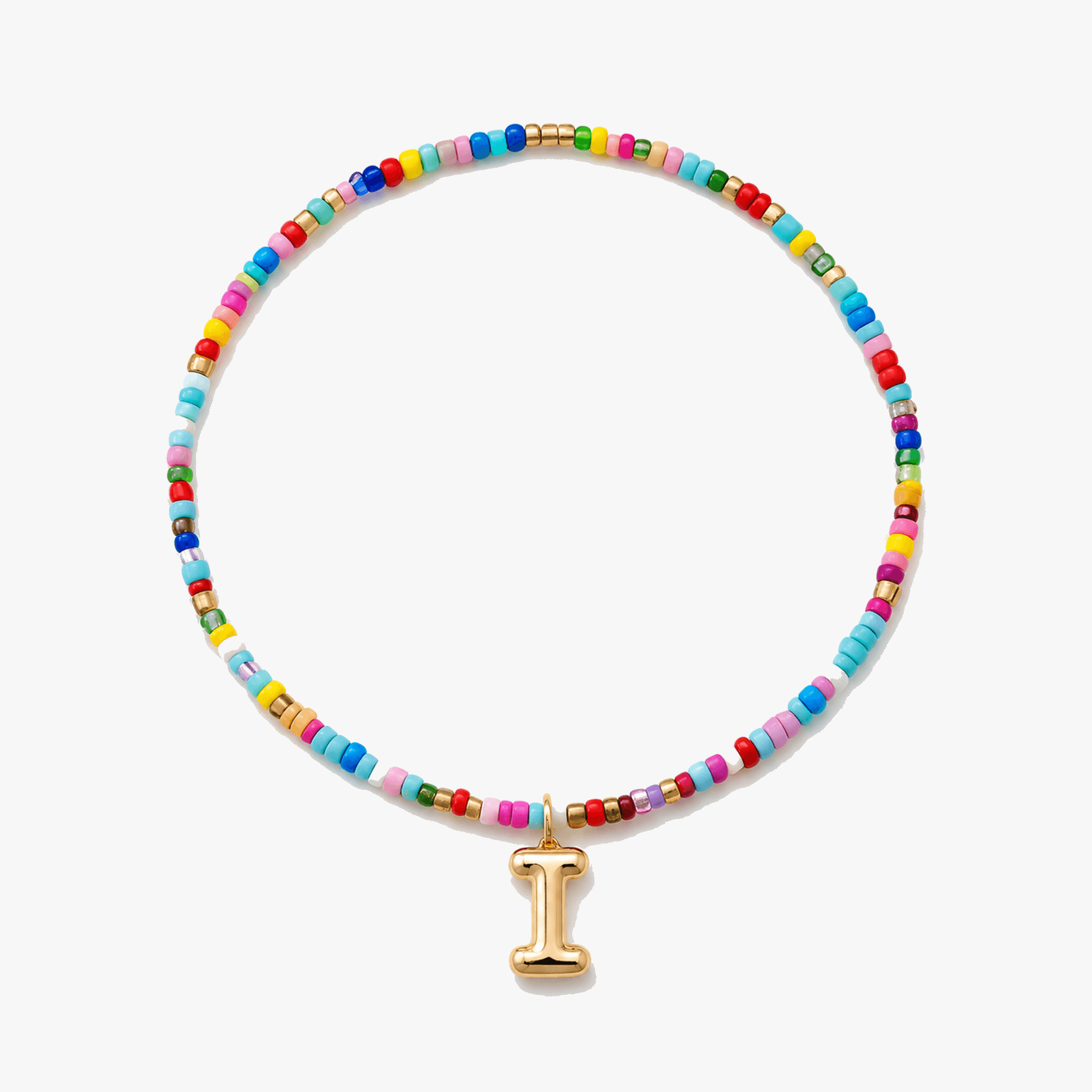 Liora – Colorful Beaded Initial Necklace