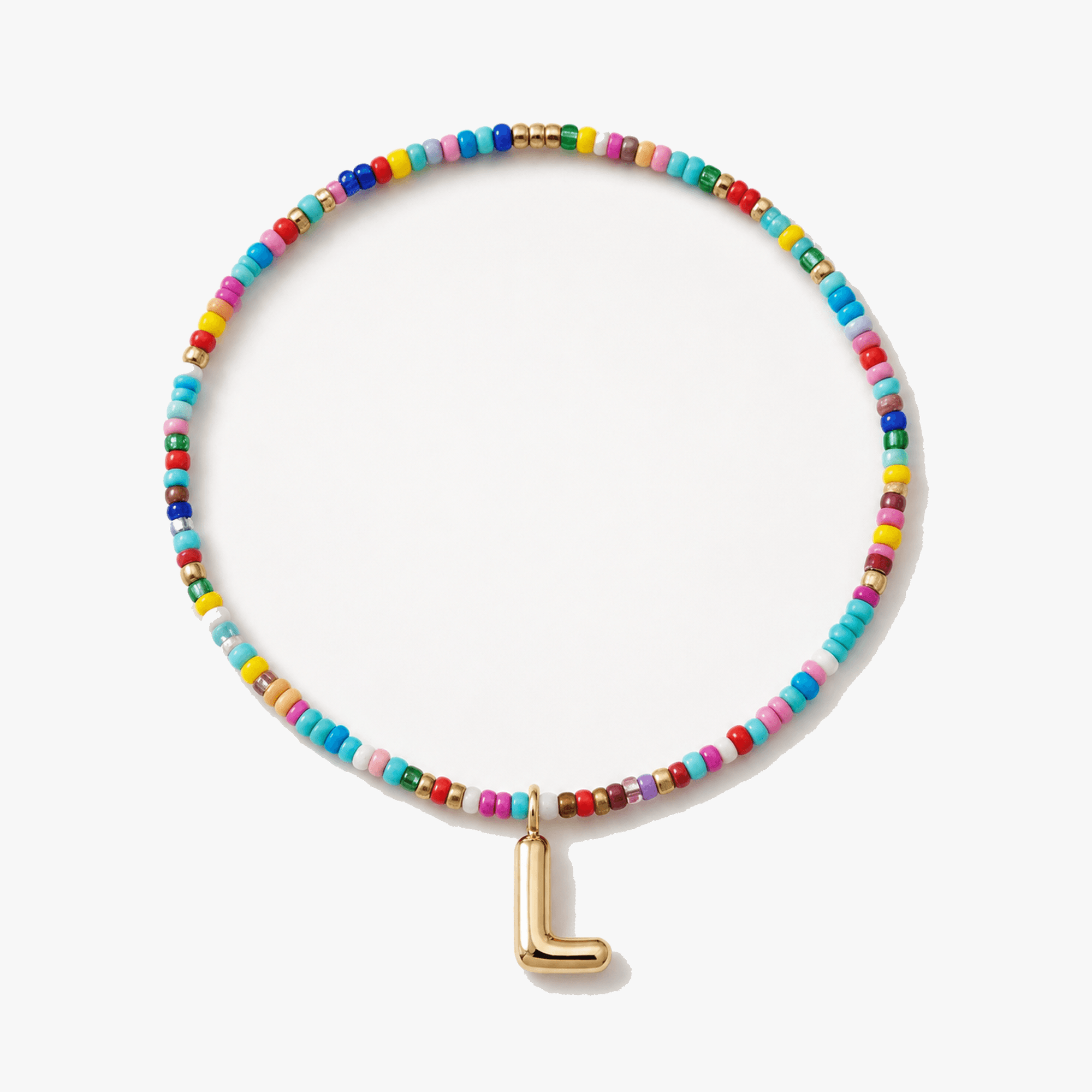 Liora – Colorful Beaded Initial Necklace