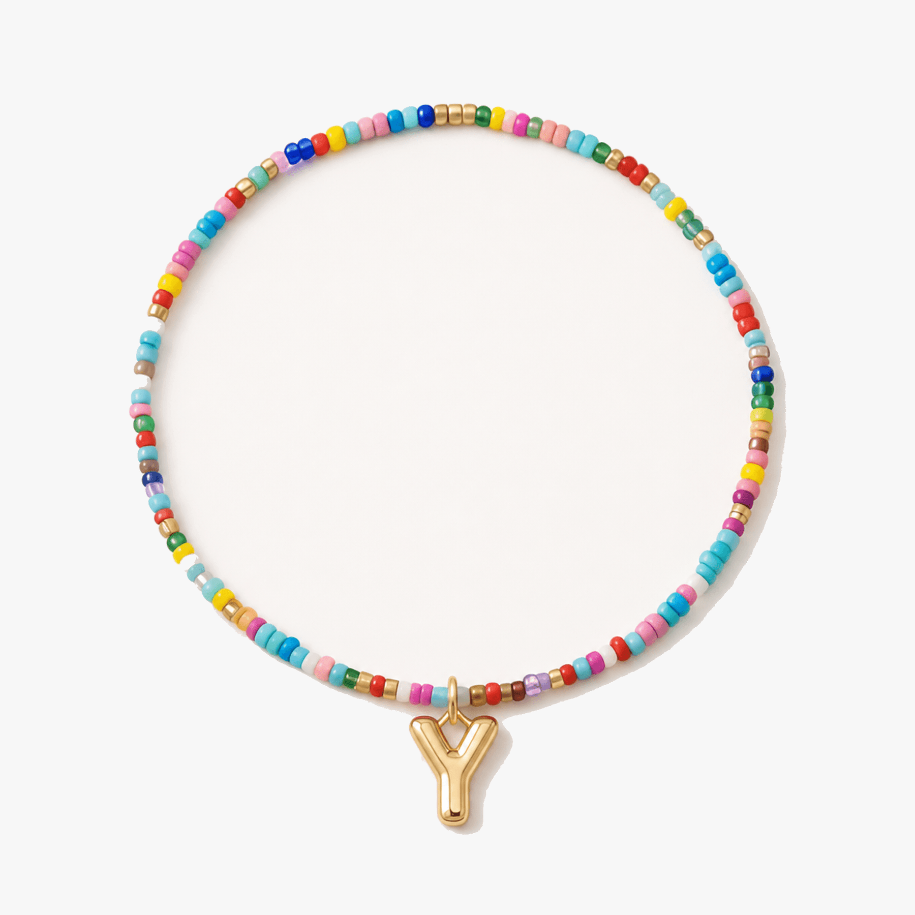 Liora – Colorful Beaded Initial Necklace