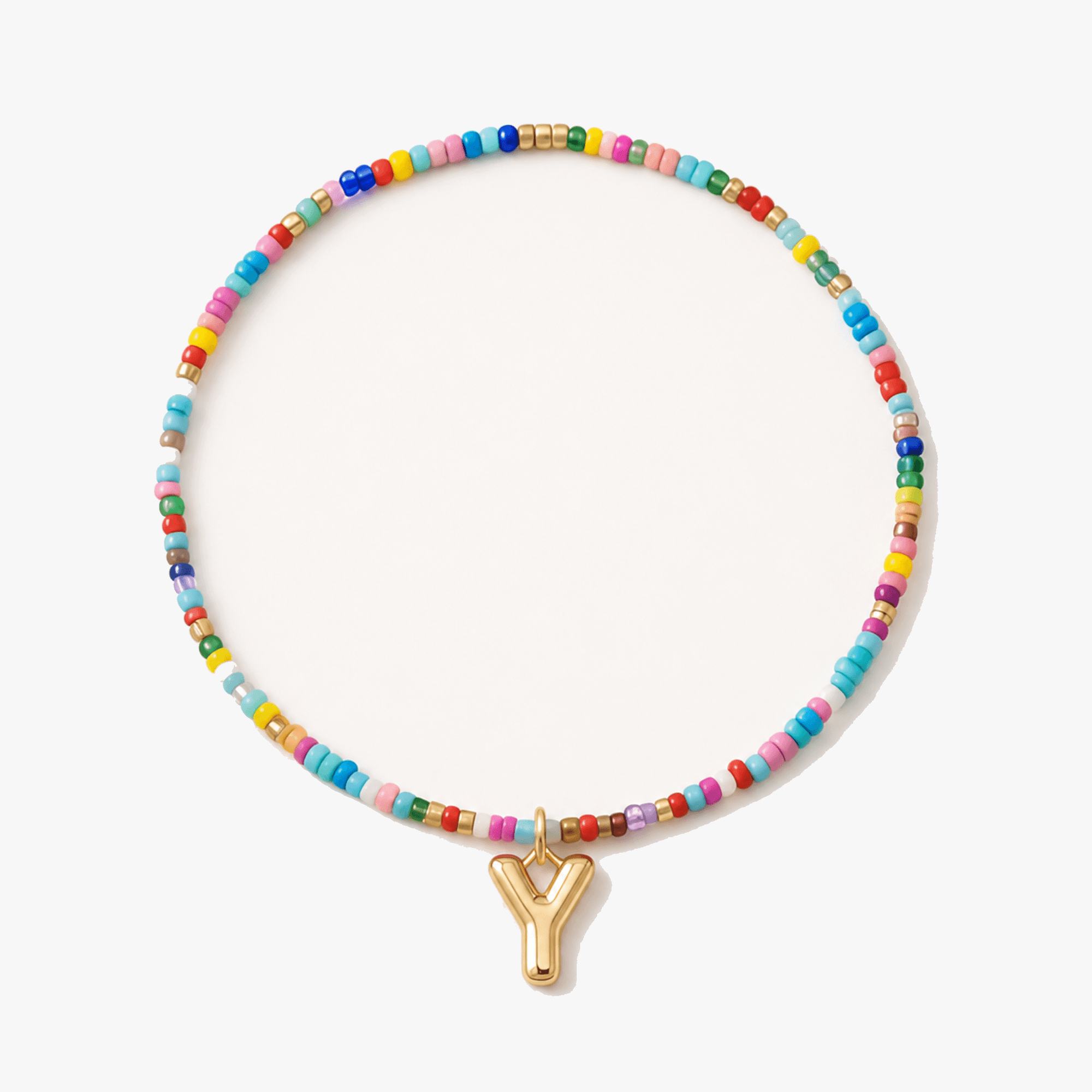 Liora – Colorful Beaded Initial Necklace