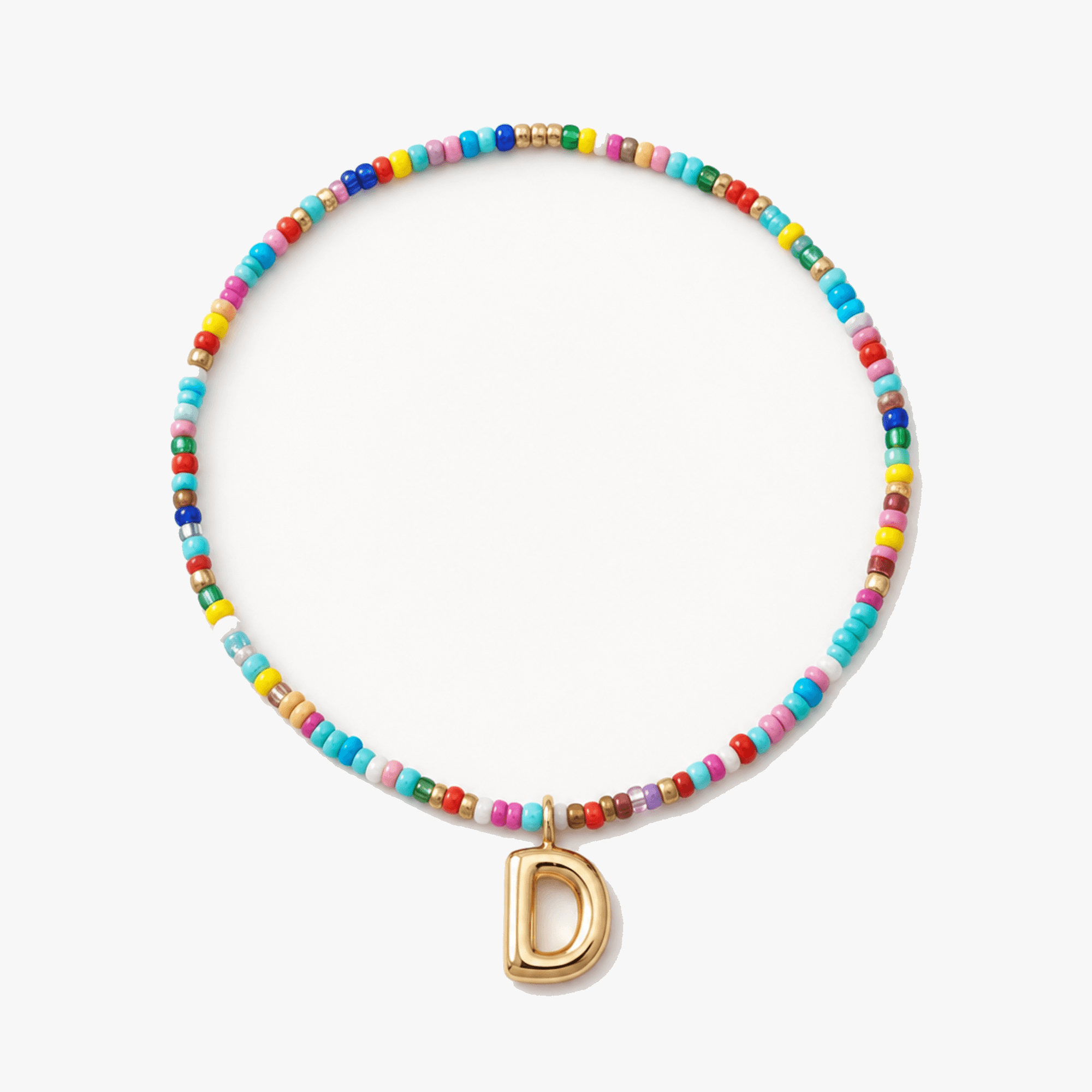 Liora – Colorful Beaded Initial Necklace