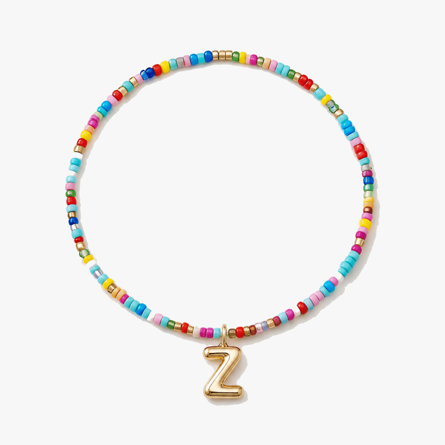 Liora – Colorful Beaded Initial Necklace