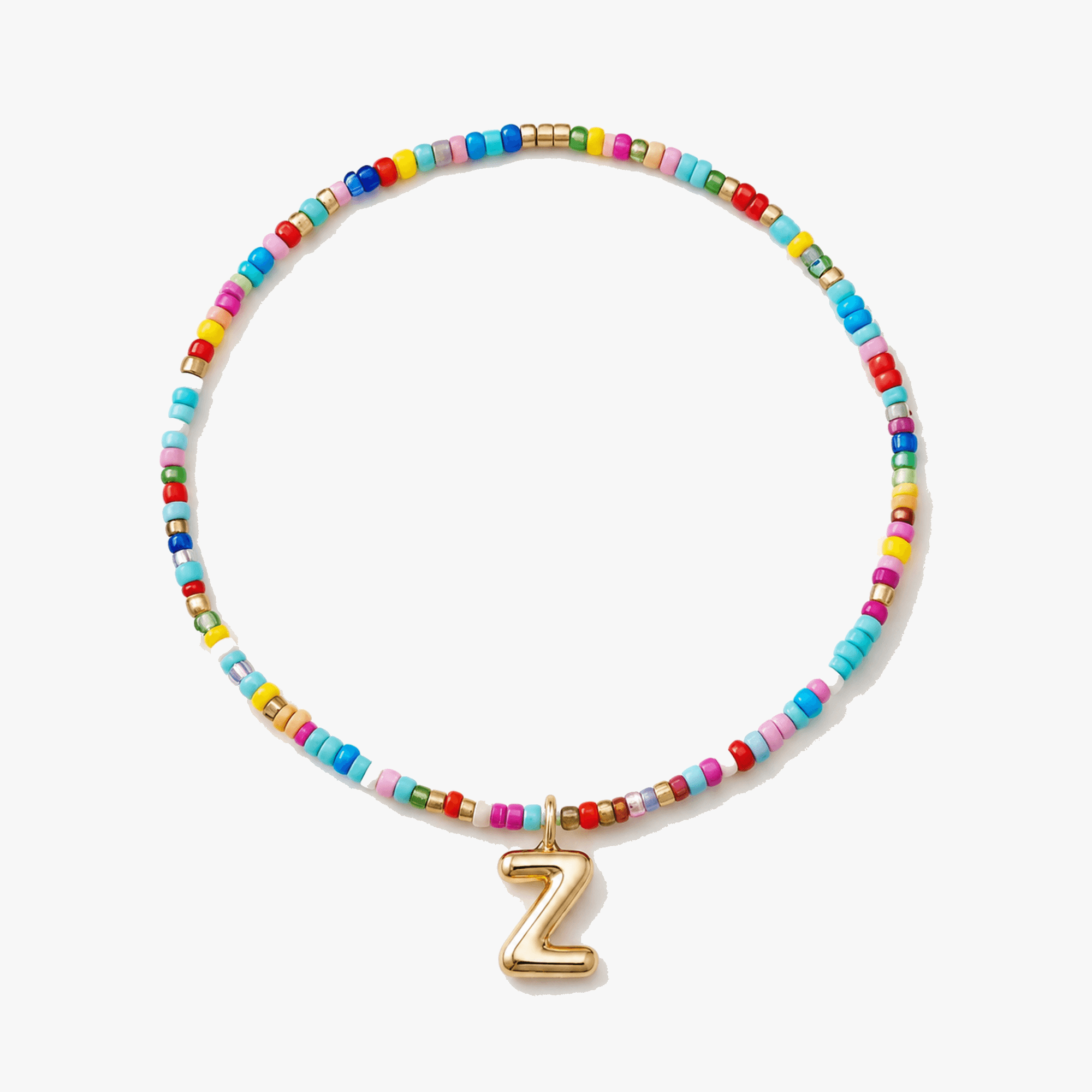 Liora – Colorful Beaded Initial Necklace