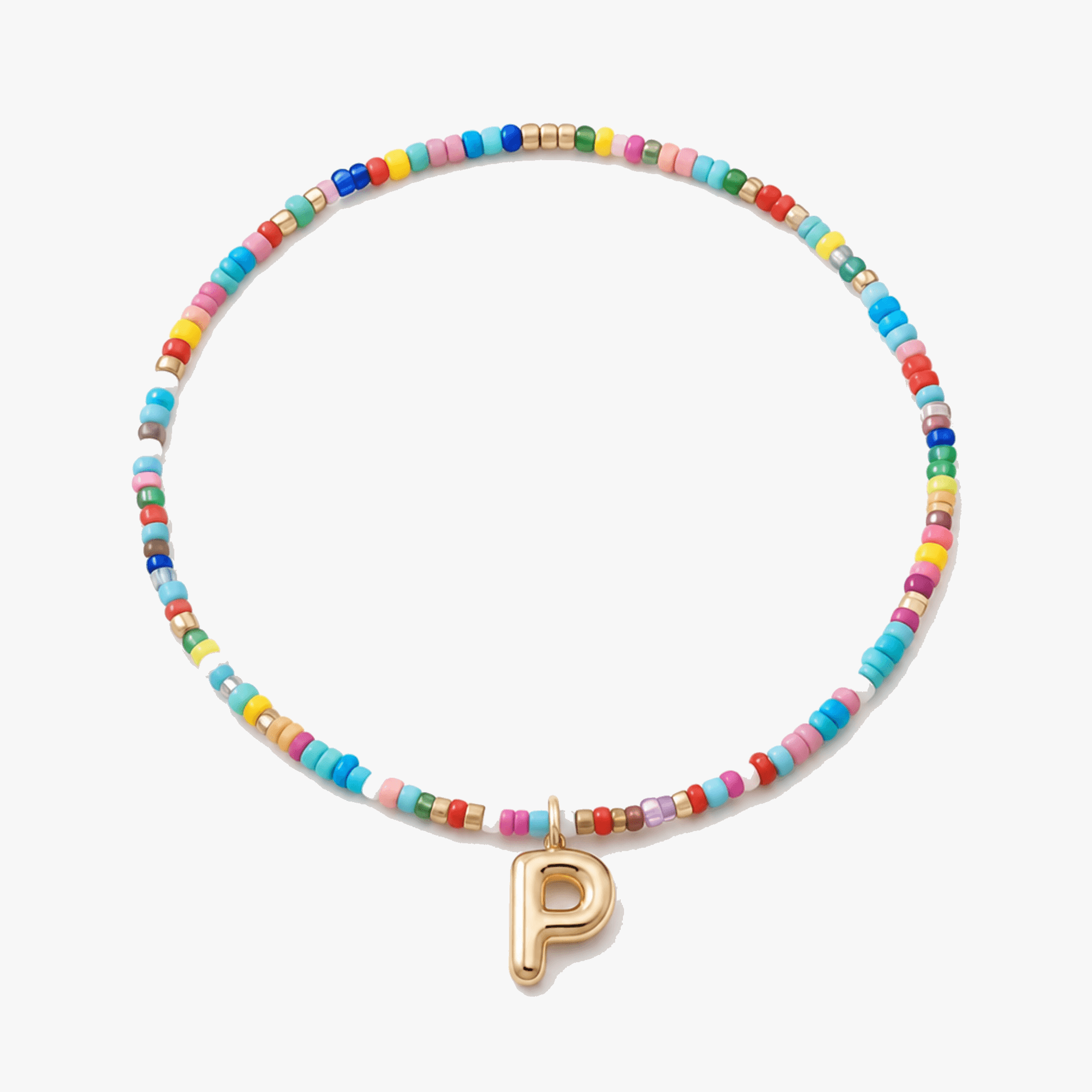 Liora – Colorful Beaded Initial Necklace