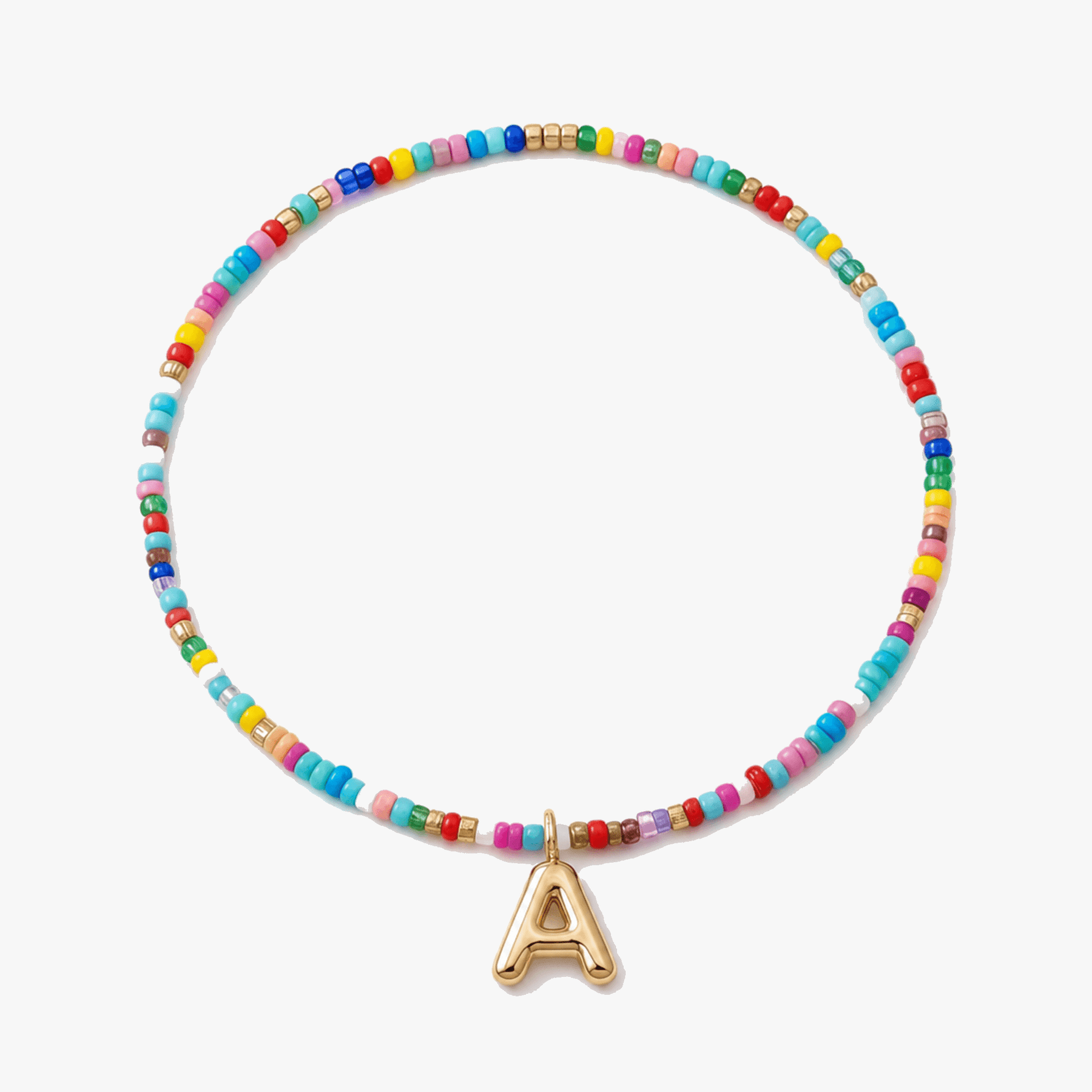 Liora – Colorful Beaded Initial Necklace