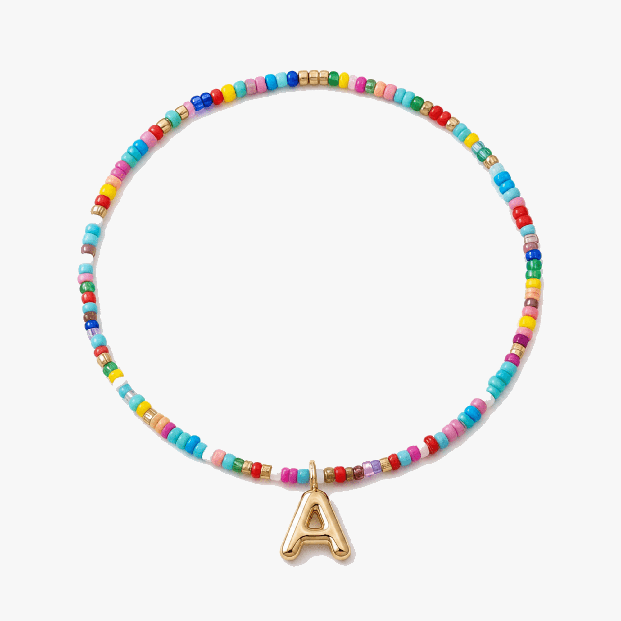 Liora – Colorful Beaded Initial Necklace